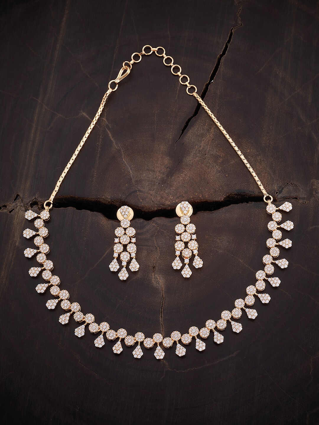 

Kushal's Fashion Jewellery Gold-Plated Cubic Zirconia-Studded Jewellery Set