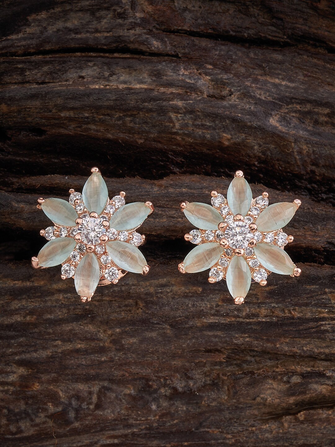 

Kushal's Fashion Jewellery Rose Gold-Plated Circular Studs Earrings