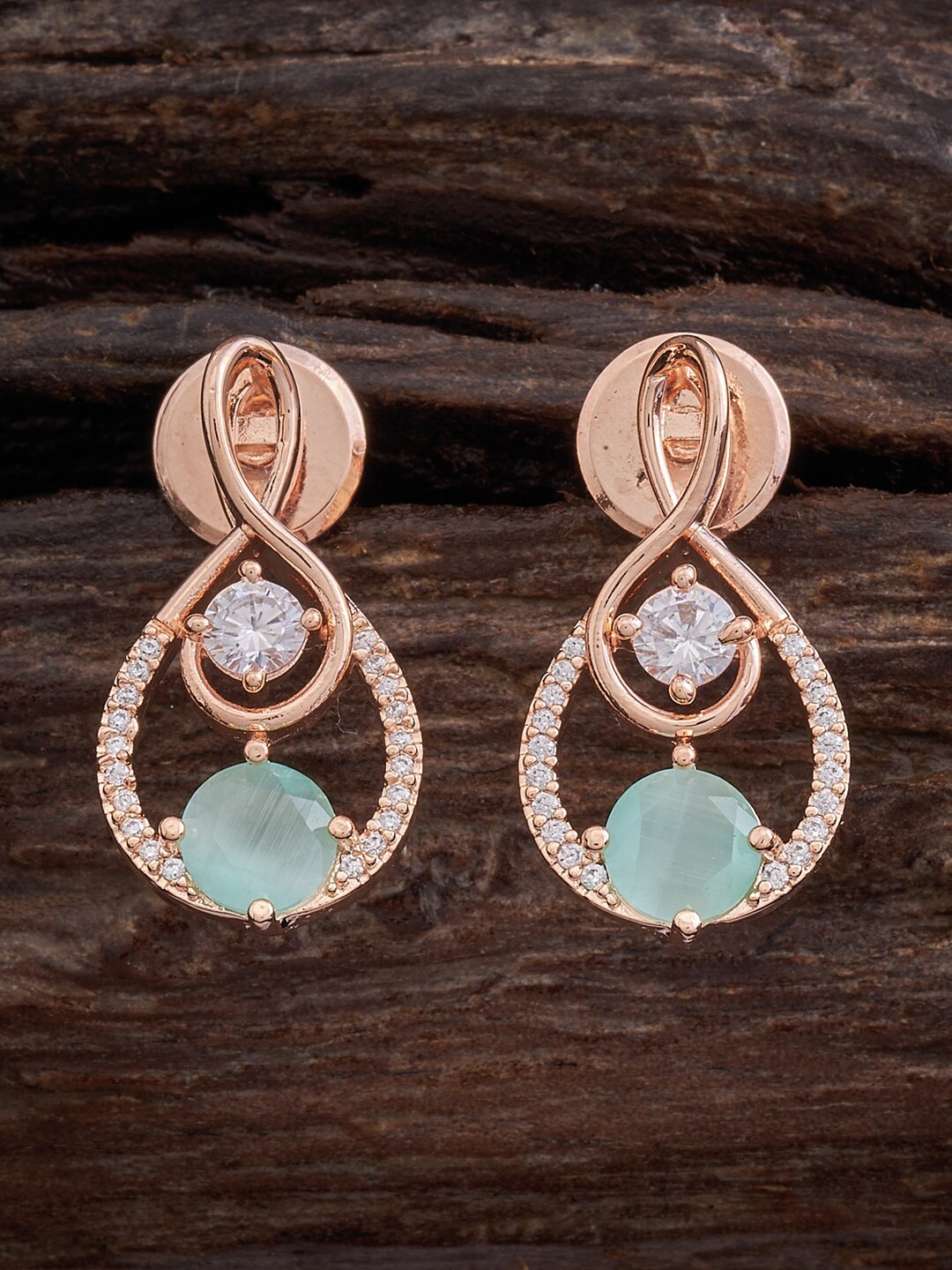 

Kushal's Fashion Jewellery Rose Gold-Plated Teardrop Shaped Drop Earrings