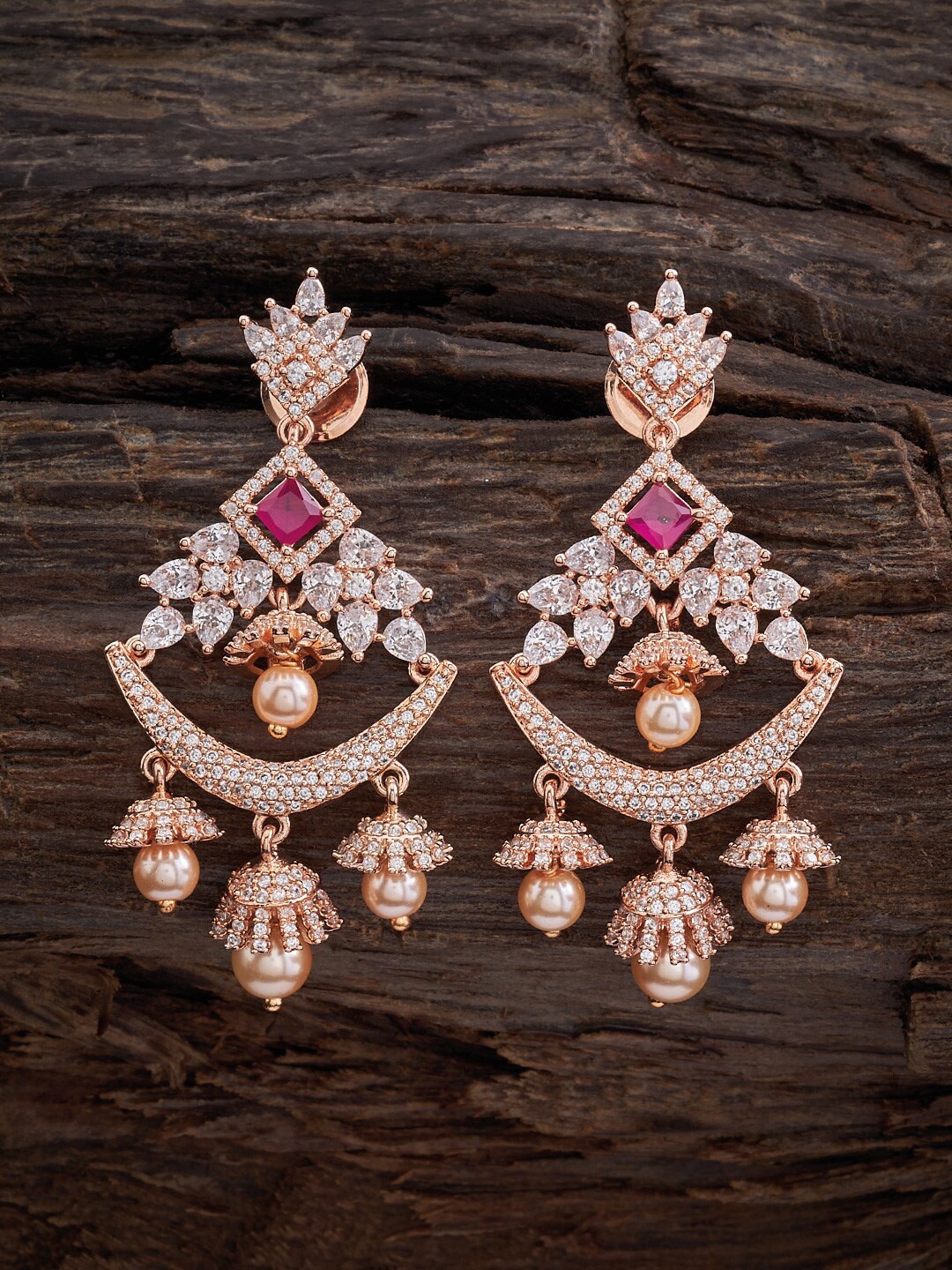 

Kushal's Fashion Jewellery Rose Gold-Plated Classic Drop Earrings