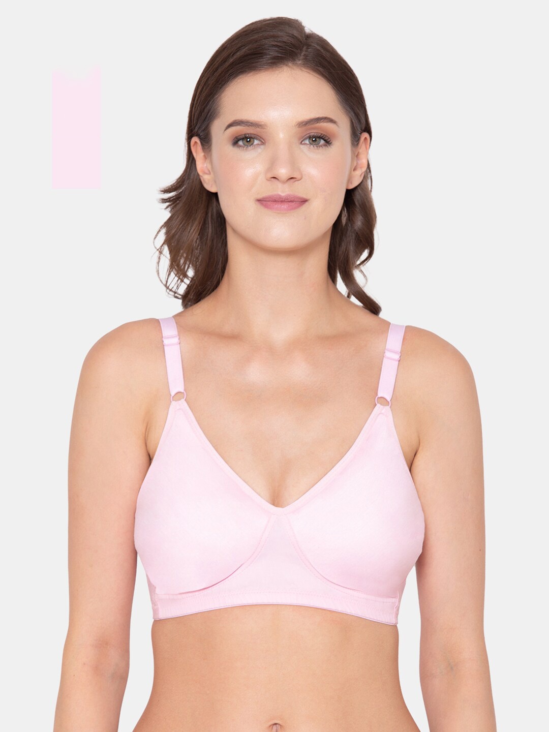 

Souminie Non-Padded Full Coverage All Day Comfort Cotton Everyday Bra, Pink