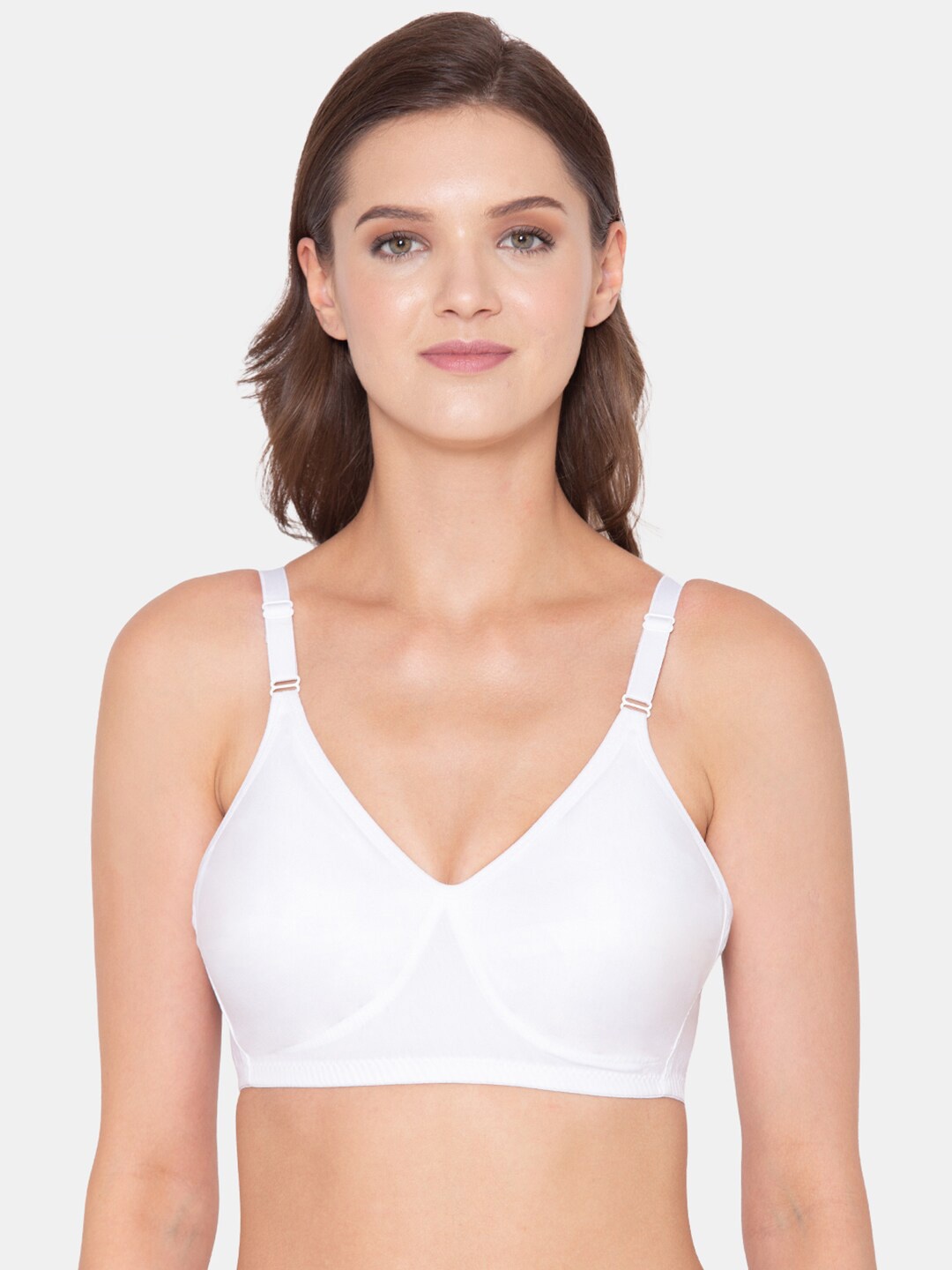 

Souminie Non-Padded Full Coverage All Day Comfort Cotton Everyday Bra, White