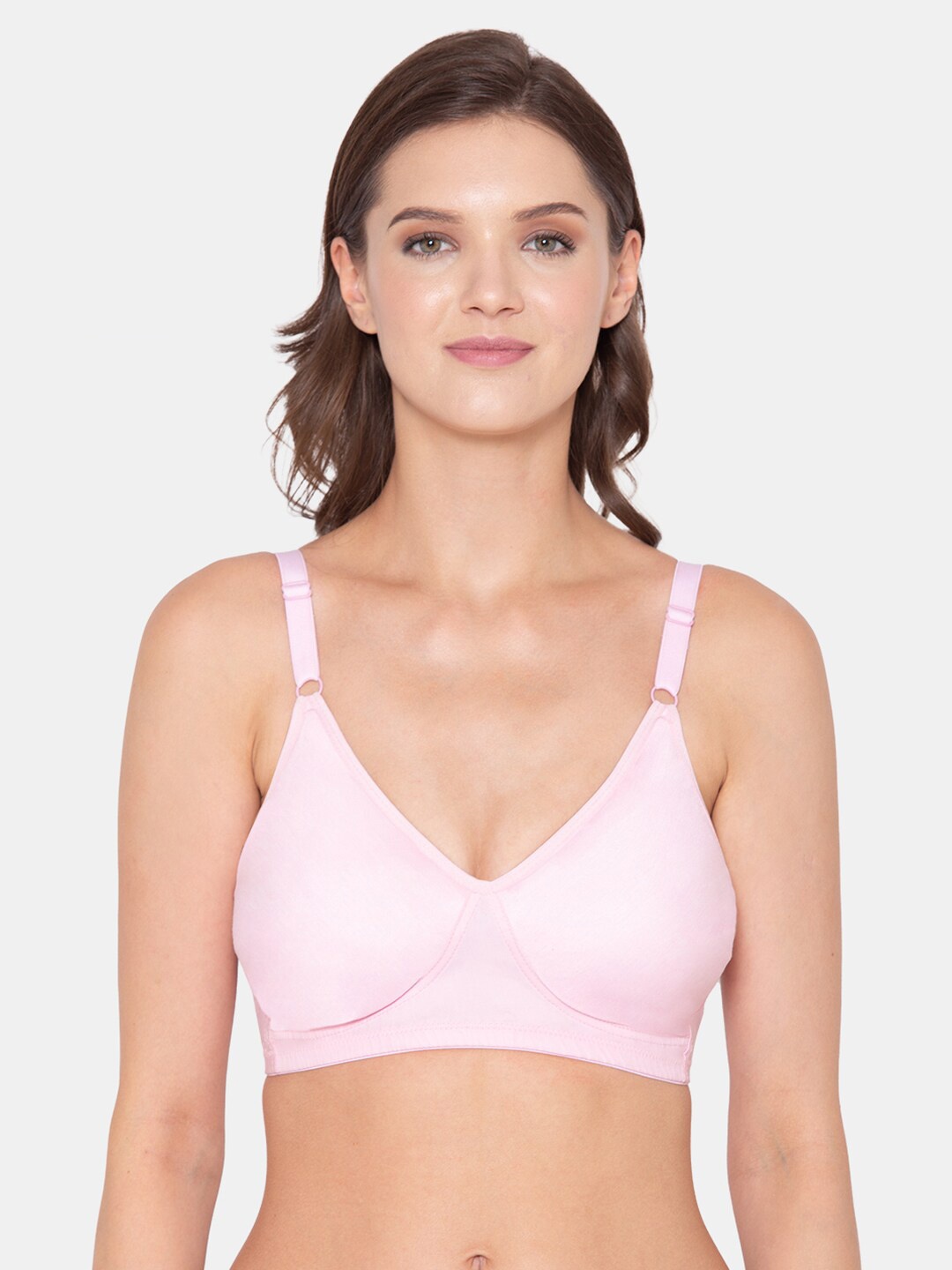 

Souminie Non-Padded Full Coverage All Day Comfort Cotton Everyday Bra, Pink