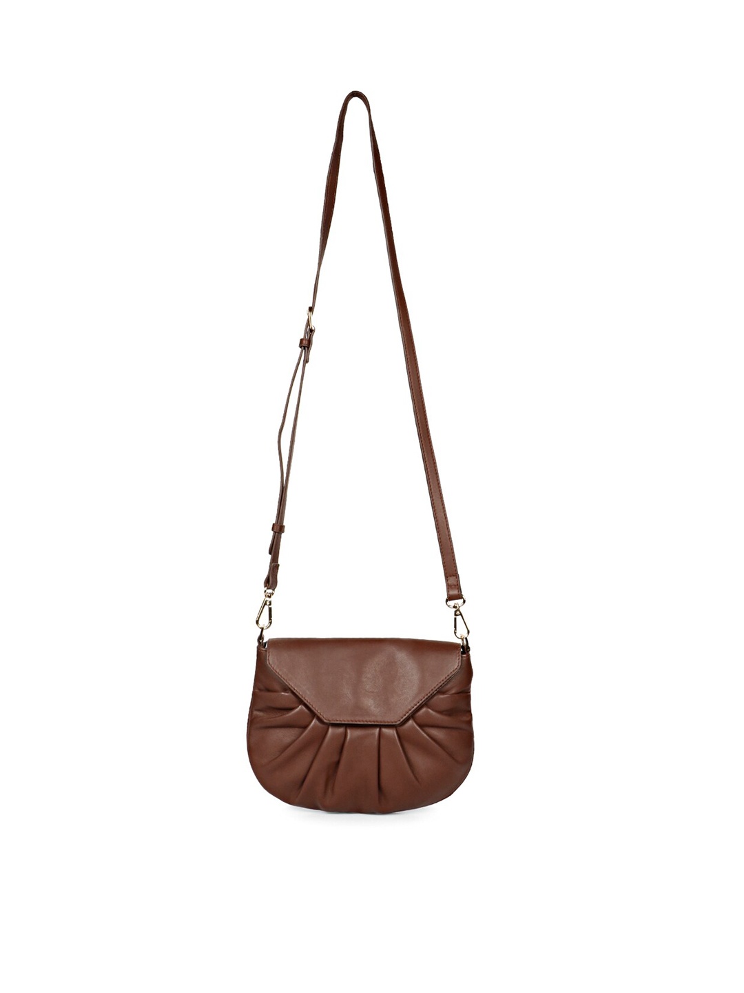 

Favore Leather Structured Sling Bag with Tasselled, Brown