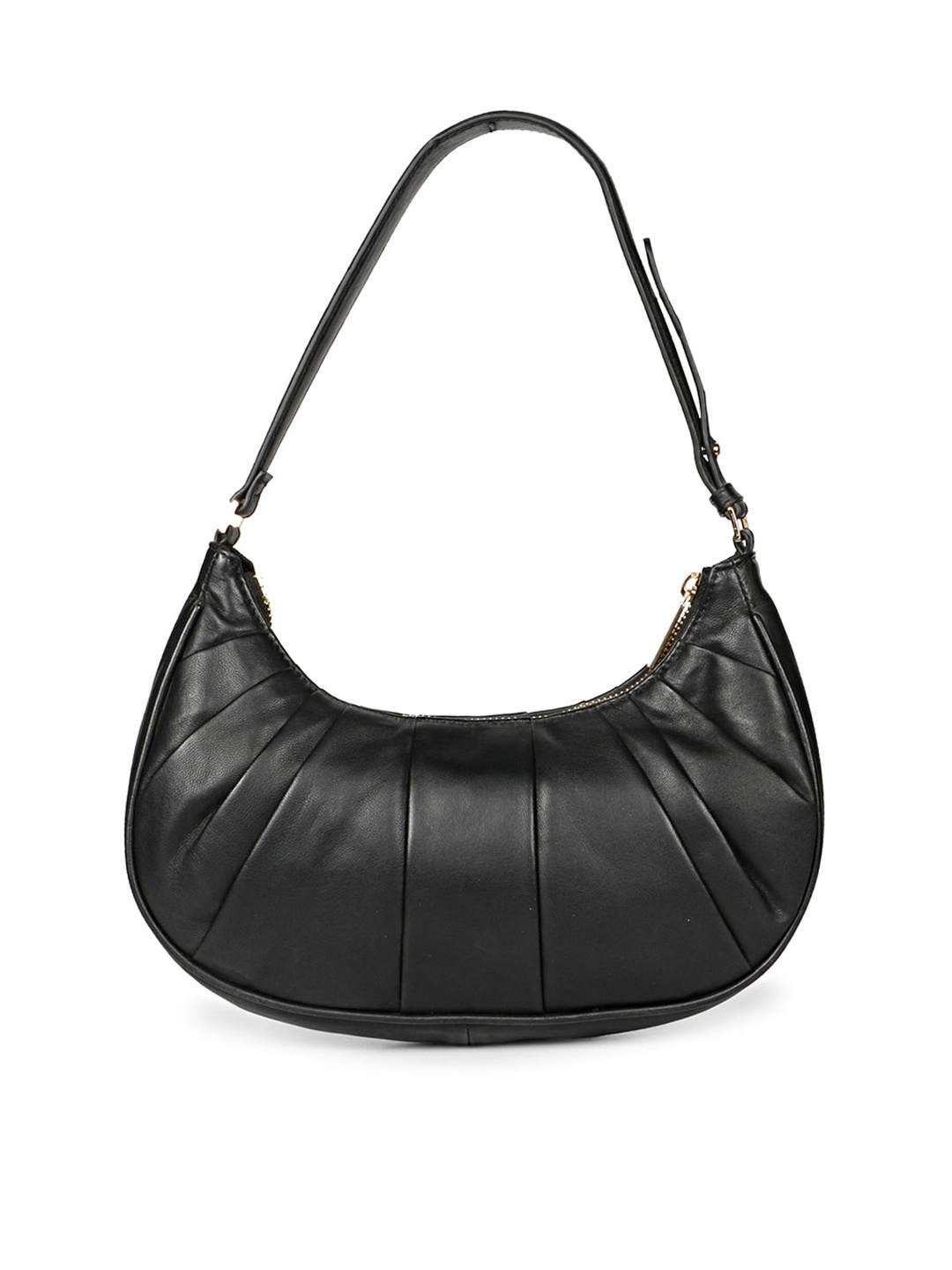 

Favore Leather Bowling Hobo Bag, Black