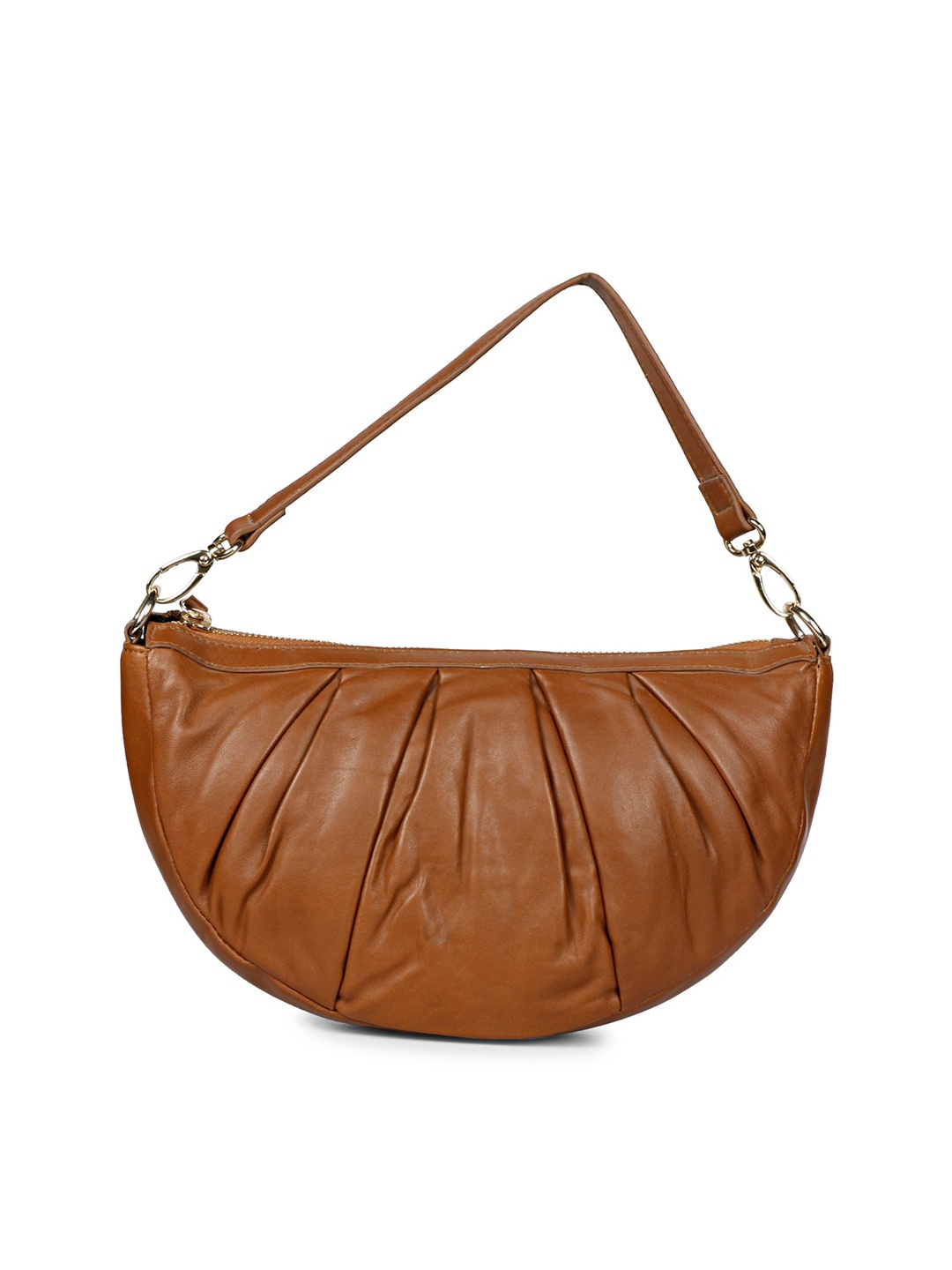 

Favore Leather Structured Shoulder Bag with Quilted, Brown