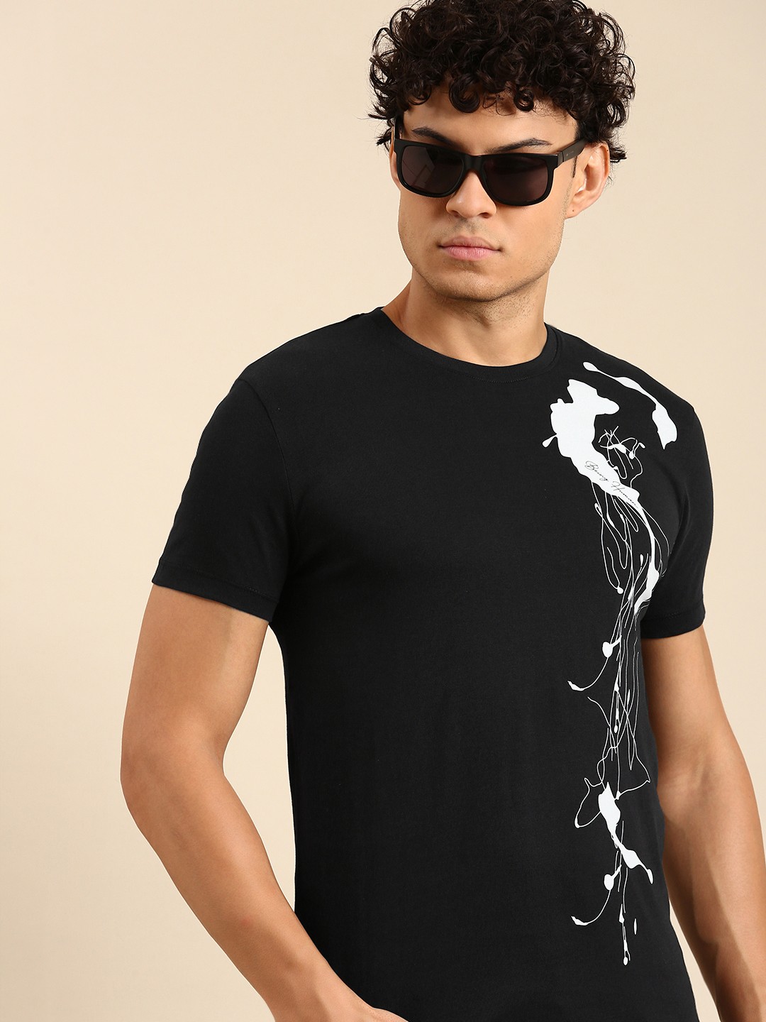 

Being Human Printed Pure Cotton T-shirt, Black