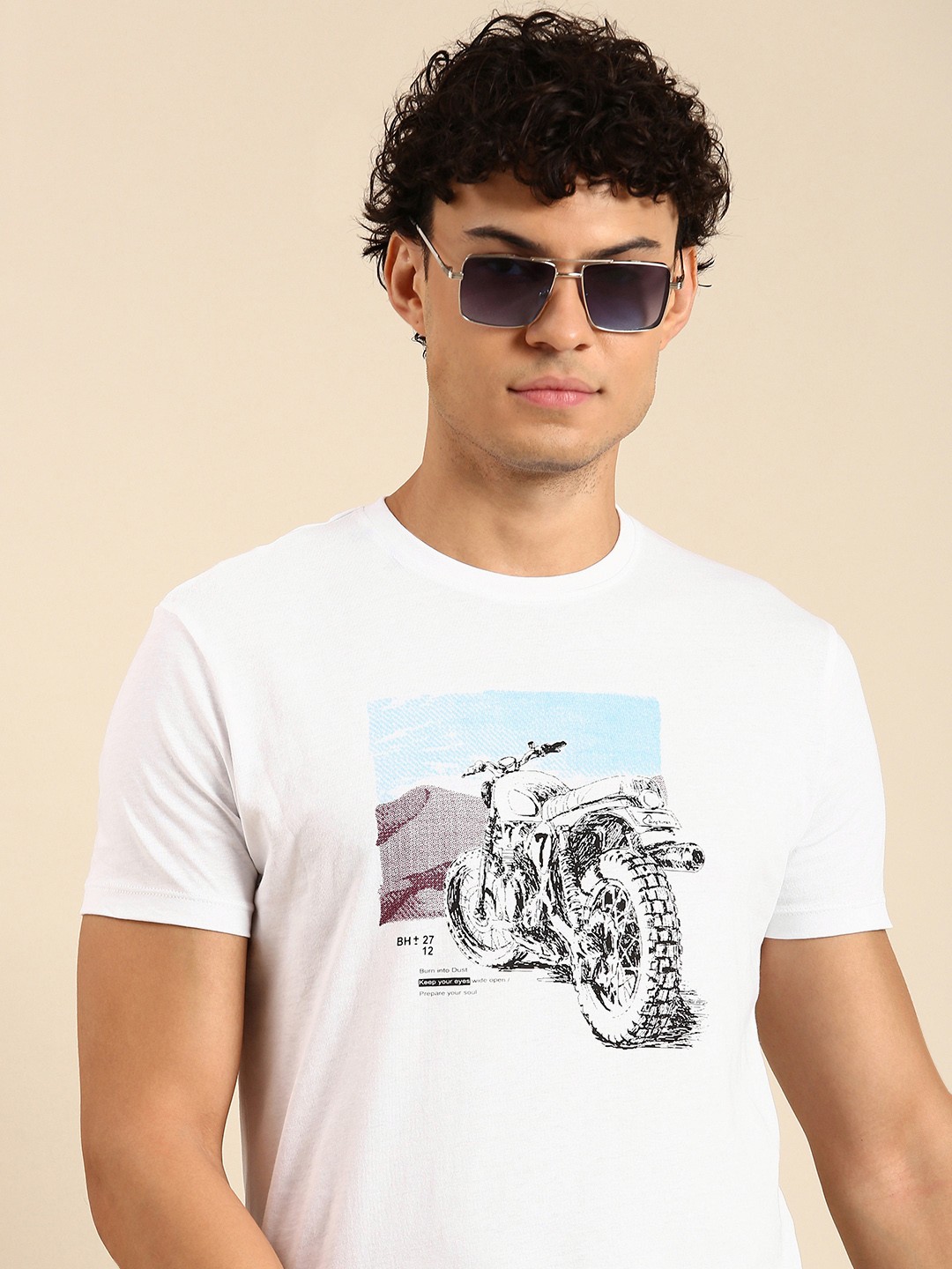 

Being Human Printed Pure Cotton T-shirt, White