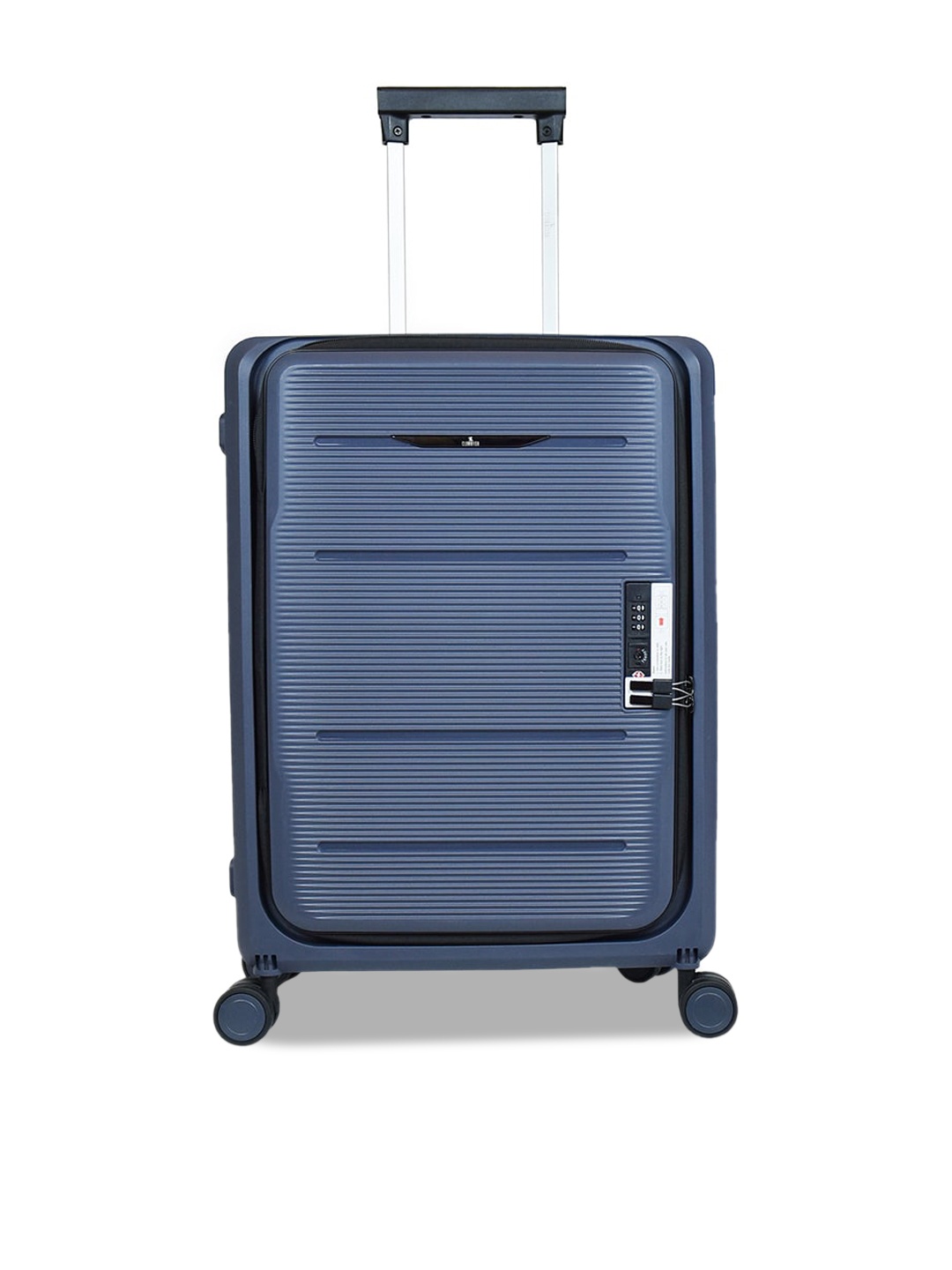 

THE CLOWNFISH Textured Hard-Sided Cabin Trolley Suitcase, Grey