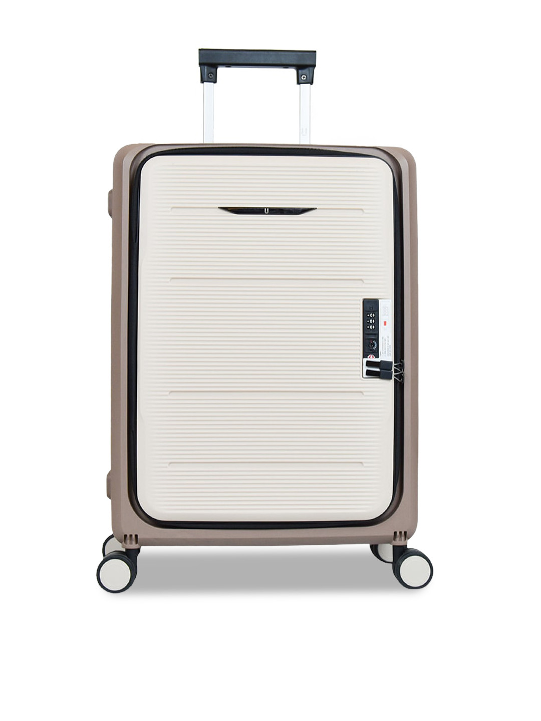 

THE CLOWNFISH Hard Case Eight Wheel Foldable Cabin Trolley Bag, Coffee brown