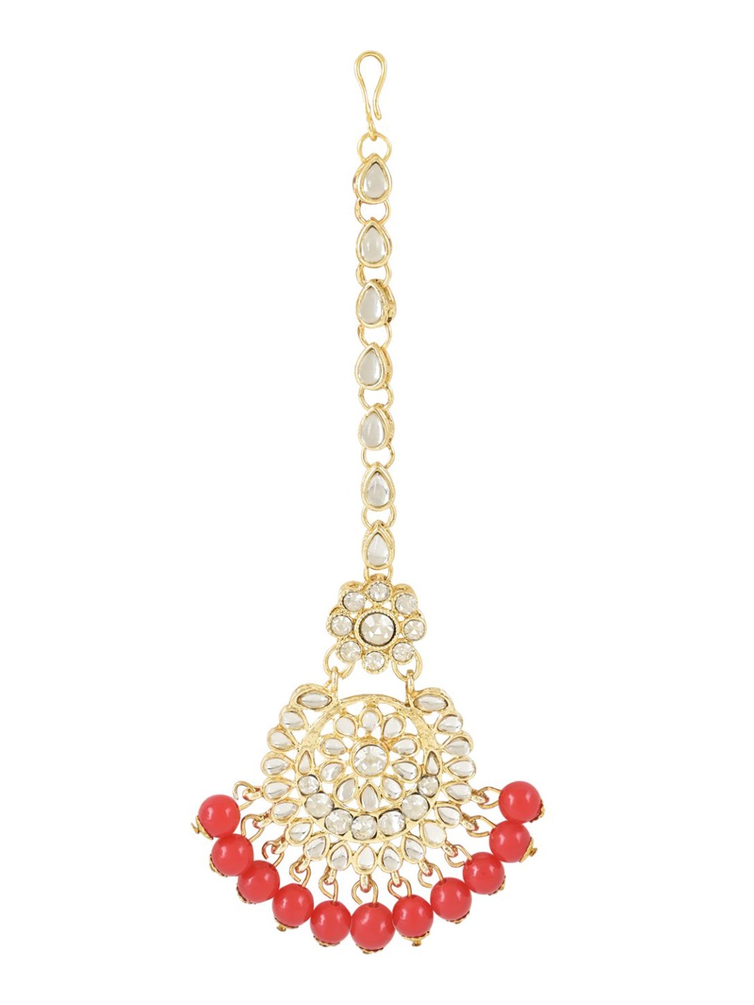 

I Jewels Gold-Plated Kundan & Studded Maang Tikka