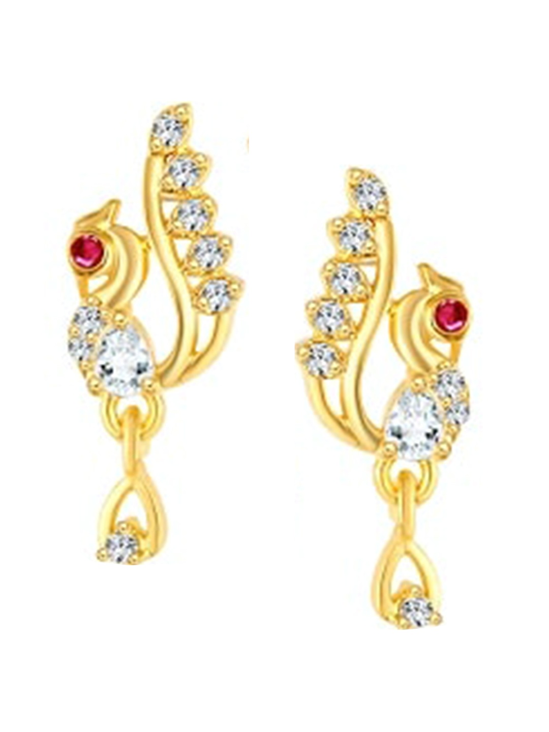 

Vighnaharta Gold-Plated Stone Studded Drop Earrings