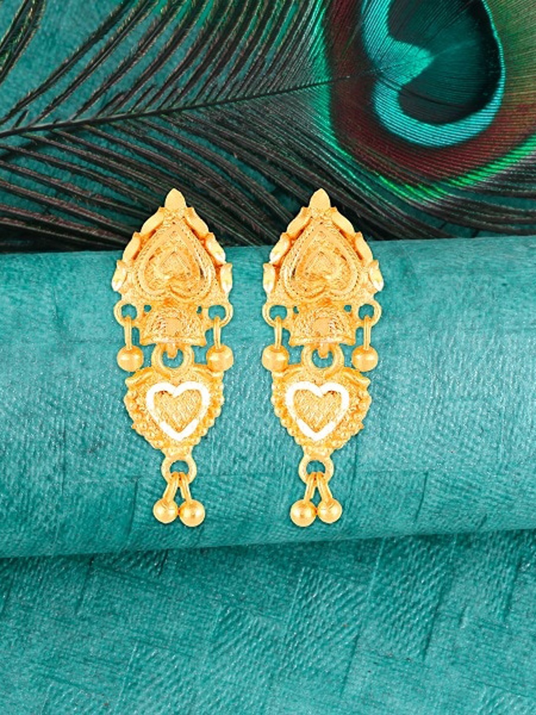 

Vighnaharta Gold-Plated Drop Earrings