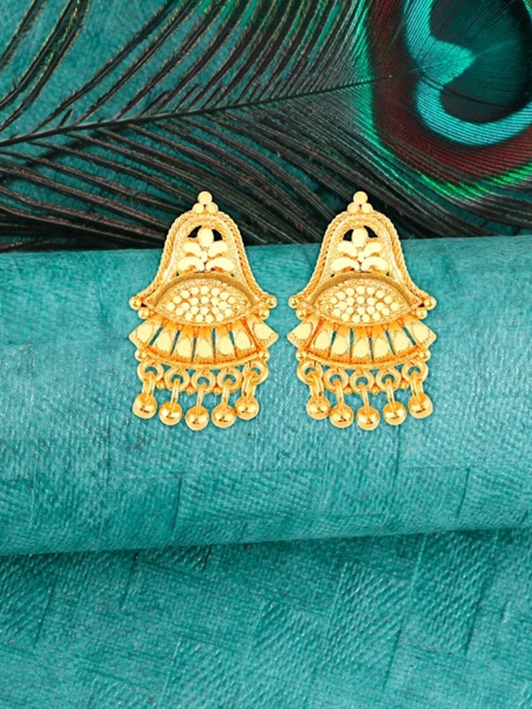 

Vighnaharta Gold-Plated Drop Earrings