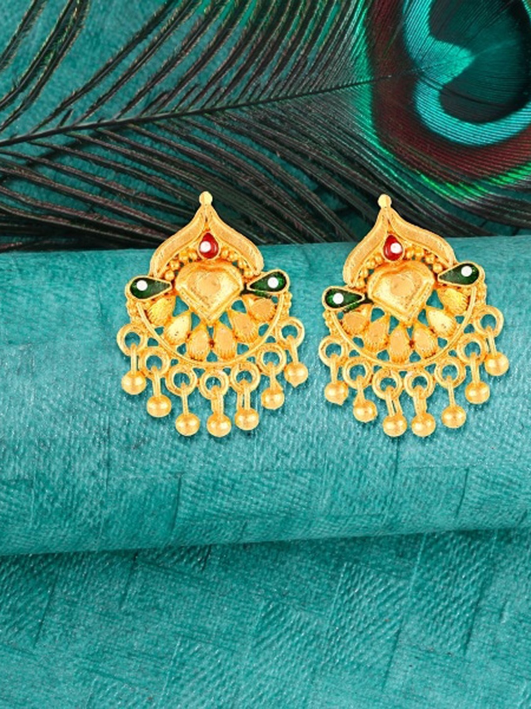 

Vighnaharta Gold-Plated Studs Earrings