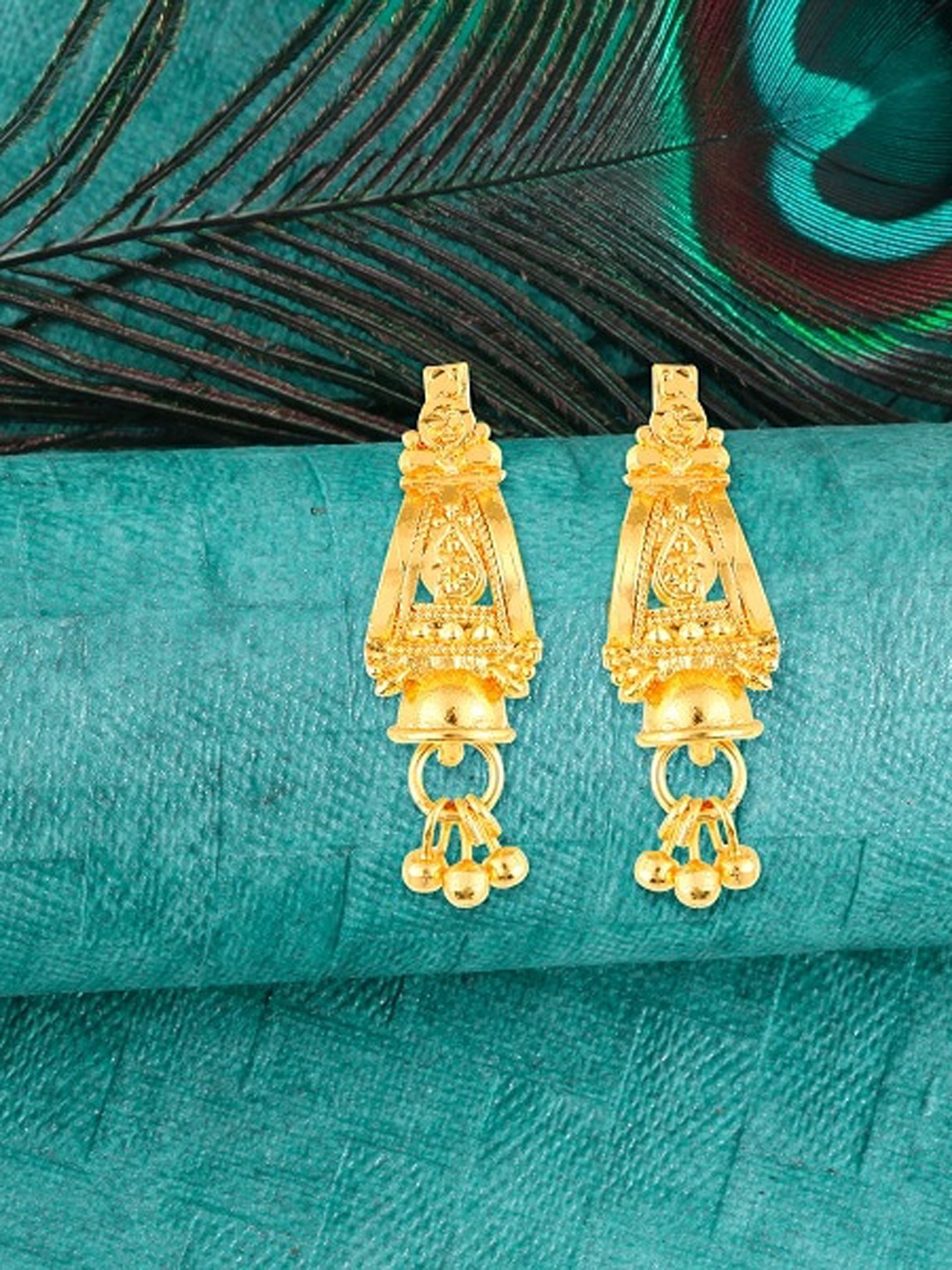 

Vighnaharta Gold-Plated Drop Earrings