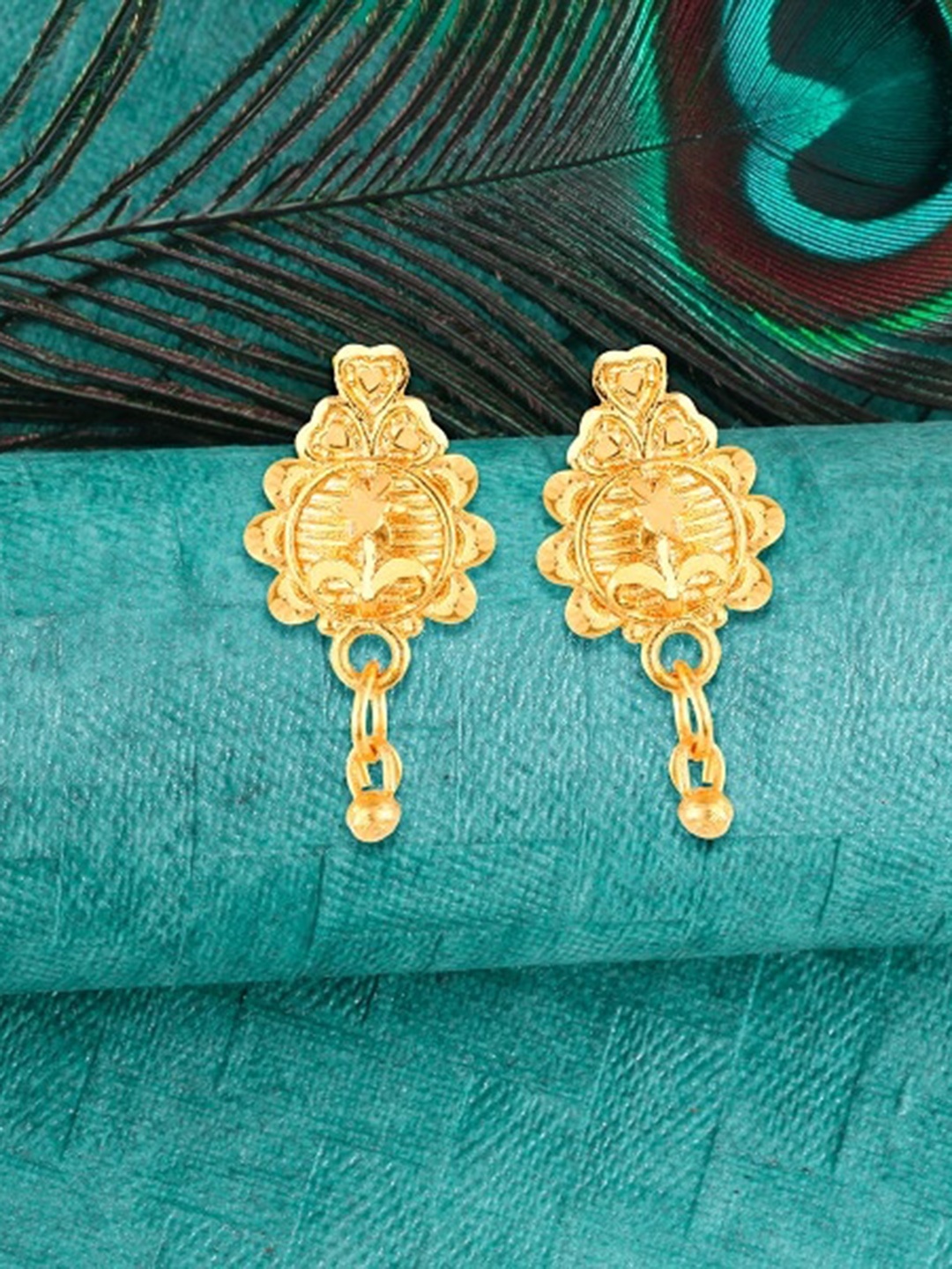

Vighnaharta Gold-Plated Drop Earrings