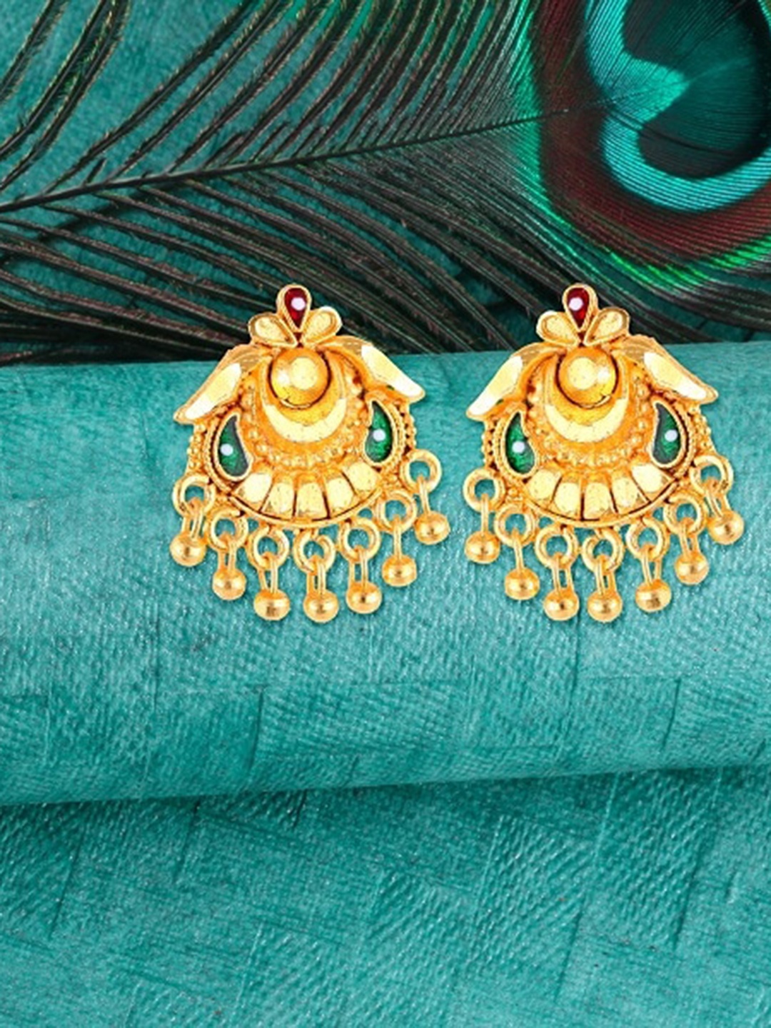 

Vighnaharta Gold-Plated Stud Earrings