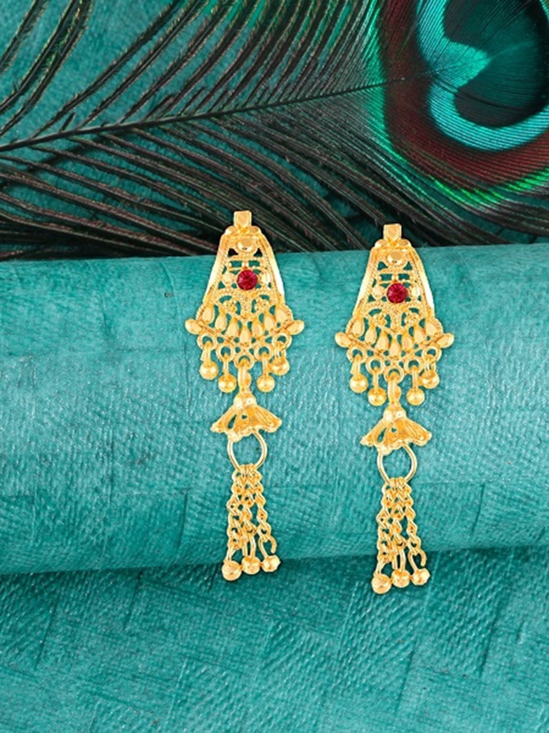 

Vighnaharta Gold-Plated Classic Drop Earrings