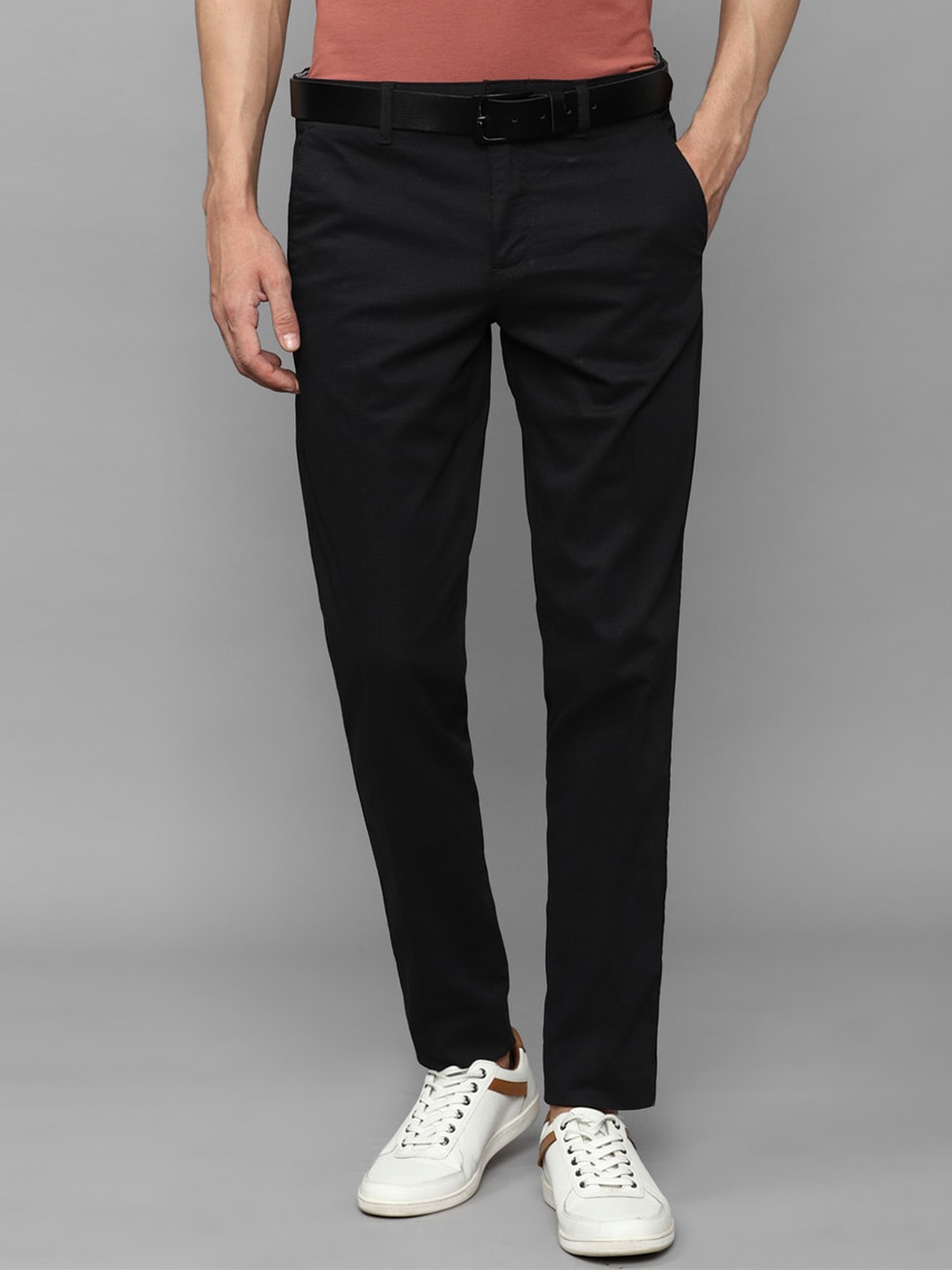 

Louis Philippe Sport Men Flat-Front Slim Fit Trousers, Black