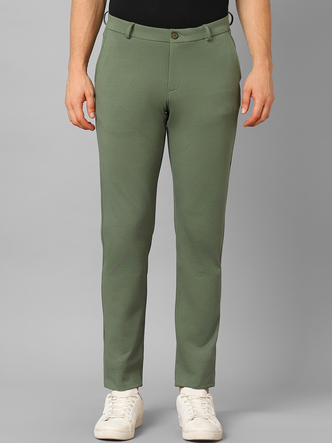 

Louis Philippe Sport Men Slim Fit Flat-Front Mid-Rise Trousers, Olive