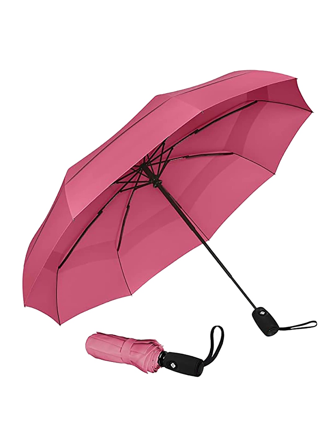 

Sasimo Unisex 3-Fold Semi-Automatic Umbrella, Pink