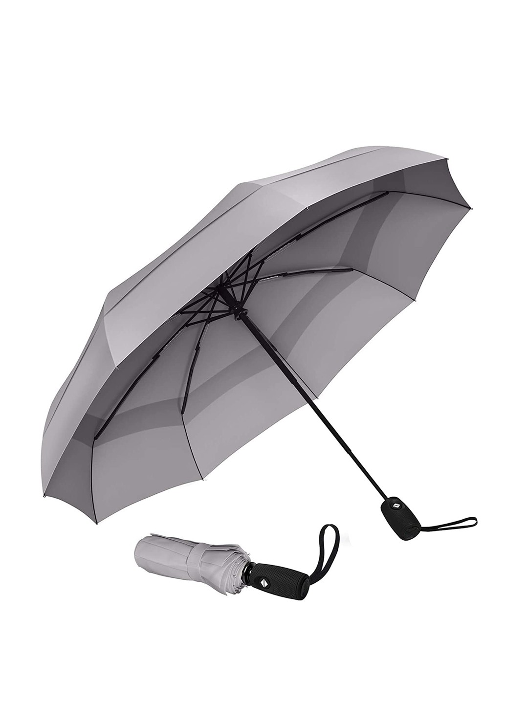 

Sasimo 3-Fold Double Vented Windproof Umbrella, Grey