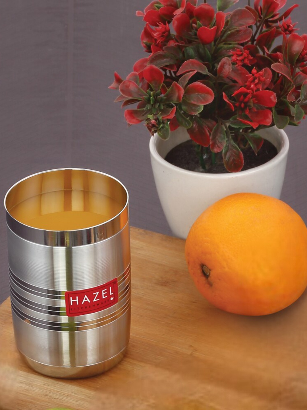 

HAZEL Stainless Steel Water Or Juice Glass 350ml, Silver