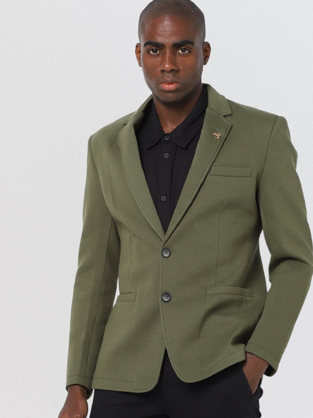 

Fort Collins Slim Fit Notched Lapel Single Breasted Blazer, Olive