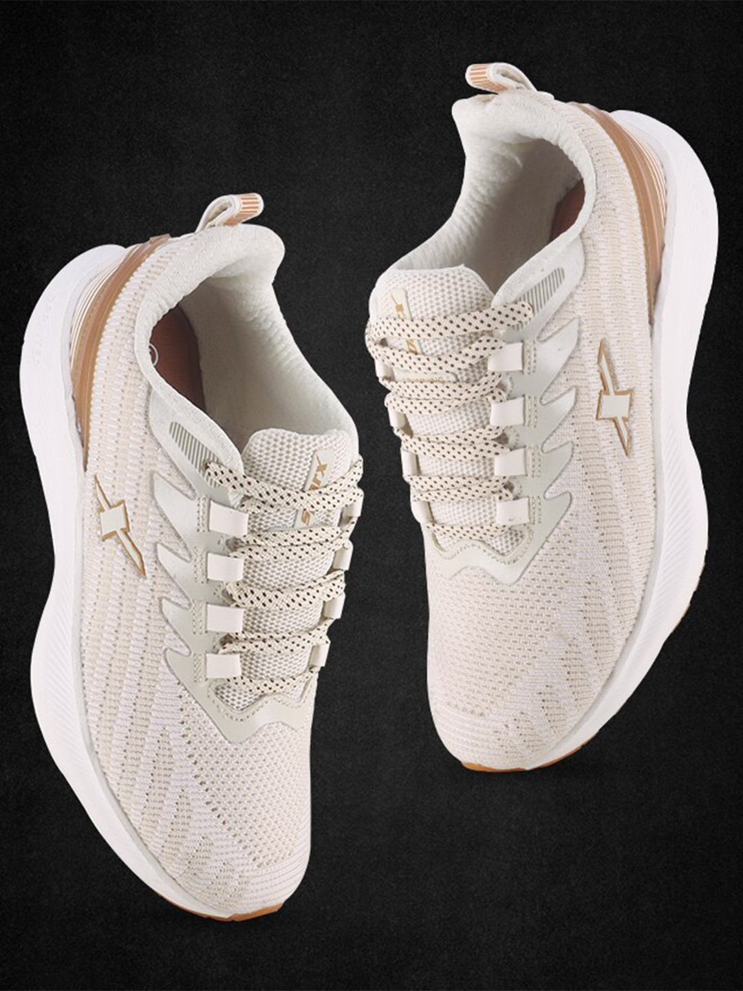 

Sparx Men Mesh Marking Running Shoes, Beige