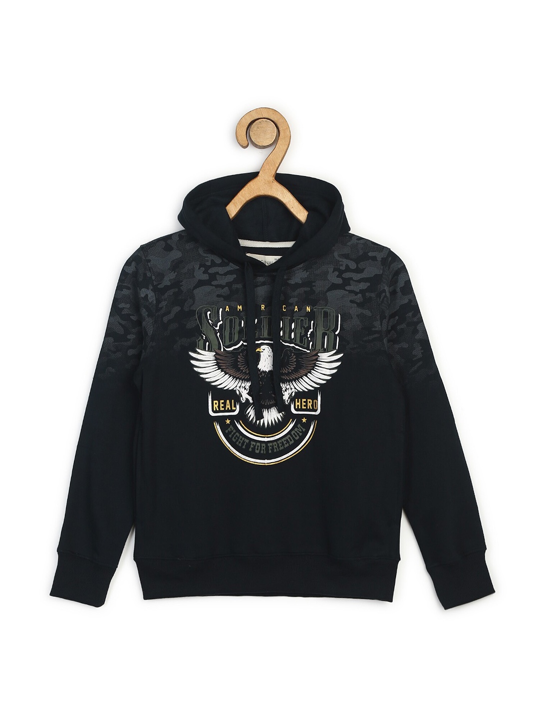 

Alan Jones Boys Graphic Printed Hooded Pullover Sweatshirt, Navy blue