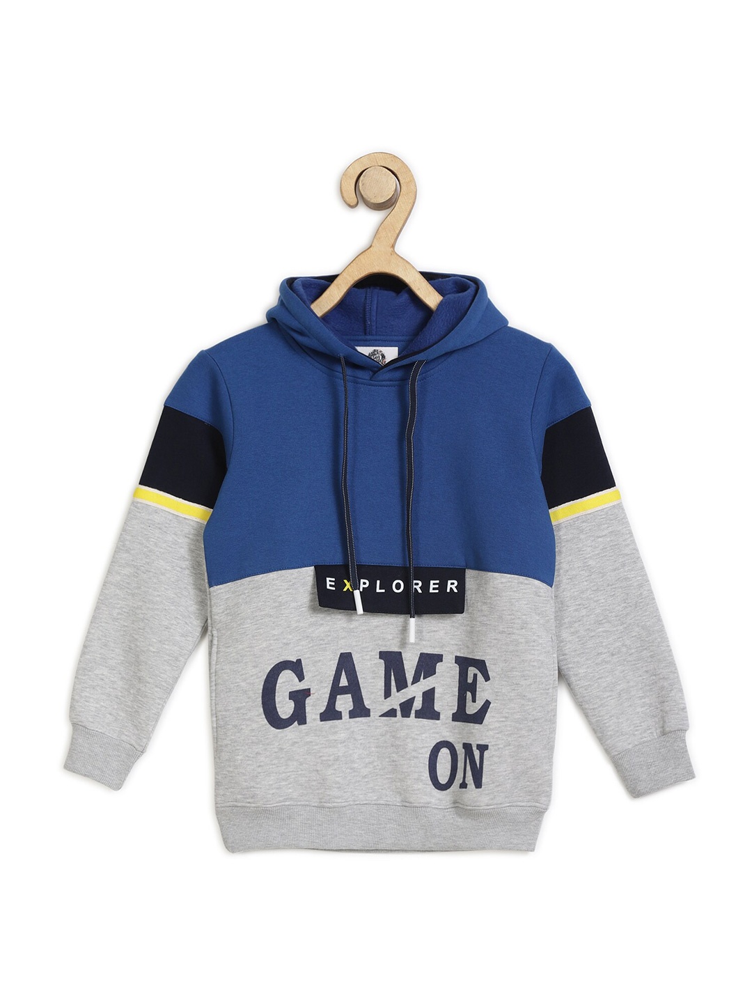 

Alan Jones Boys Colourblocked Hooded Pullover Sweatshirt, Blue