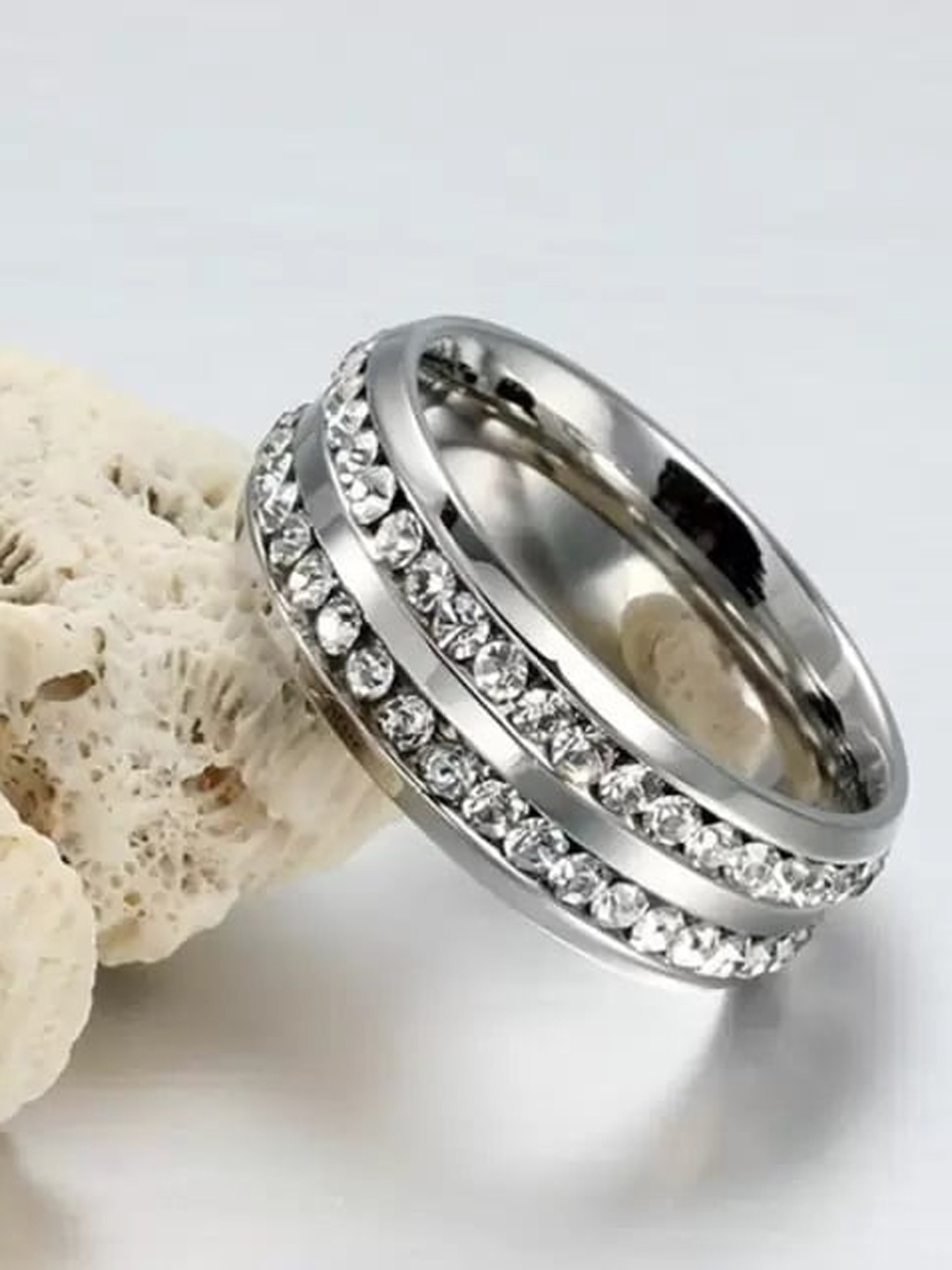 

MEENAZ Men Silver-Plated AD Studded Ring