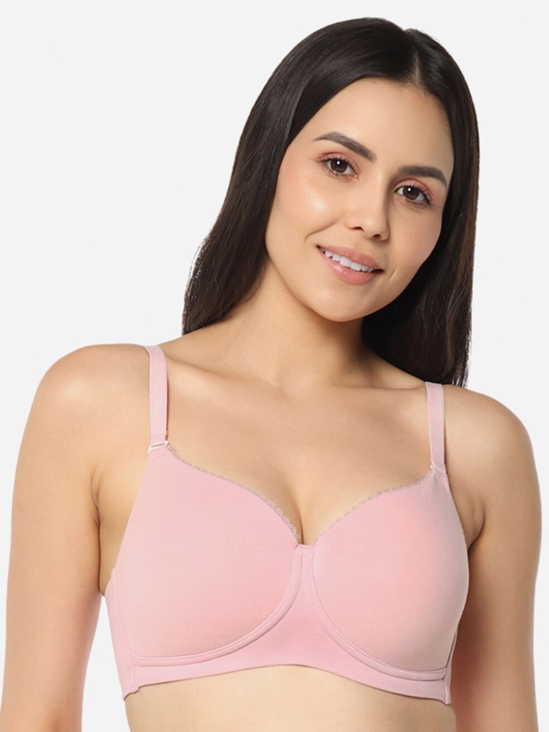 

Amante Highly Padded All Day Comfort Non-Wired Seamless T-Shirt Cotton Bra, Pink