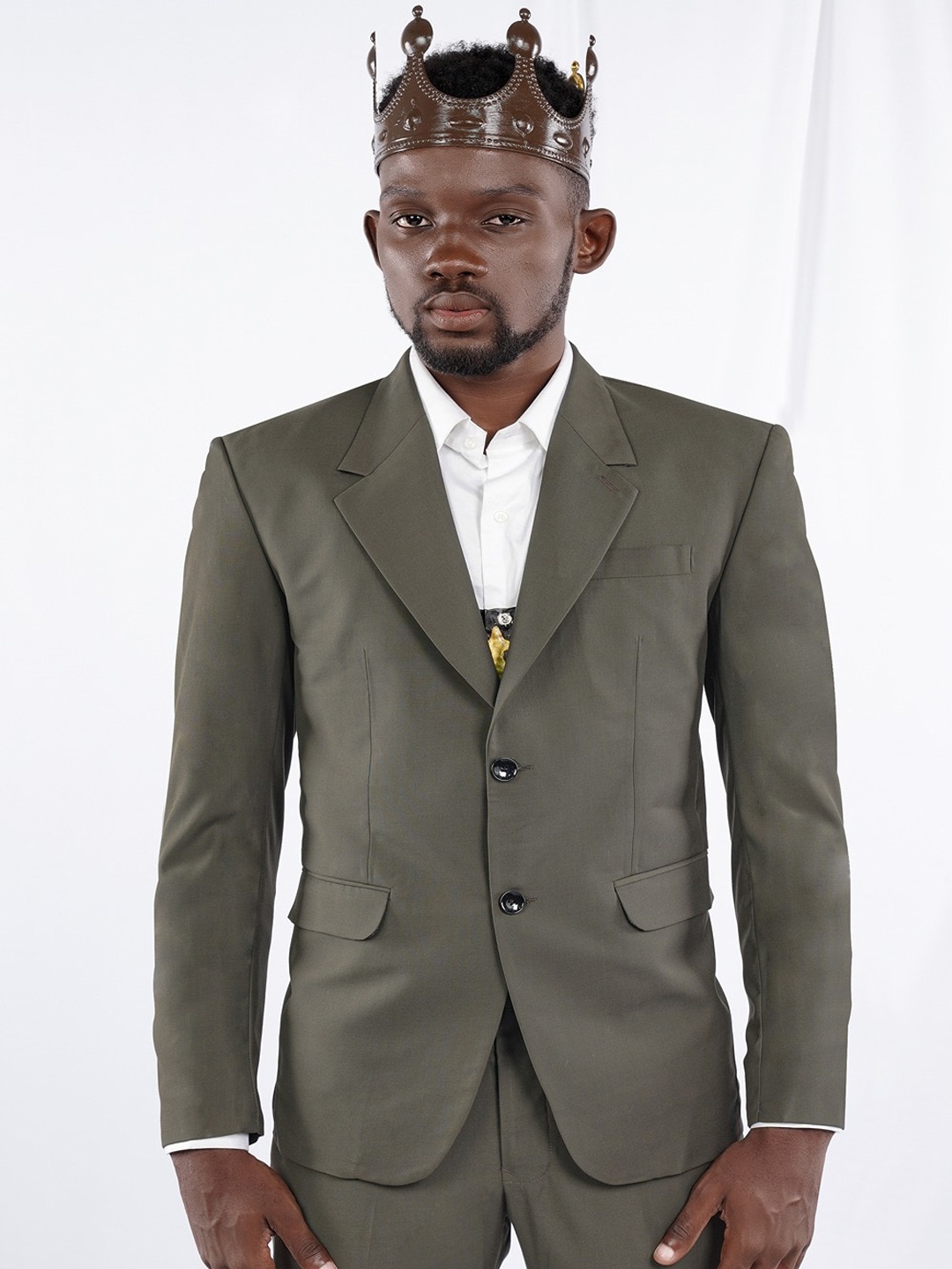 

FRENCH CROWN Single Breasted Blazer, Grey