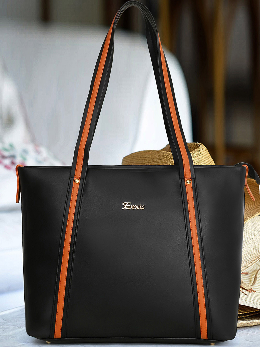 

Exotic Shopper Shoulder Bag, Black