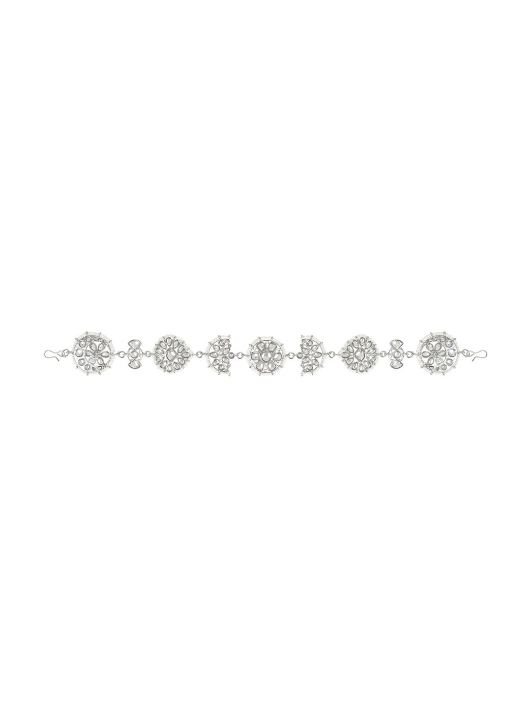 

I Jewels Silver-Plated Kundan-Studded & Beaded Sheeshphool