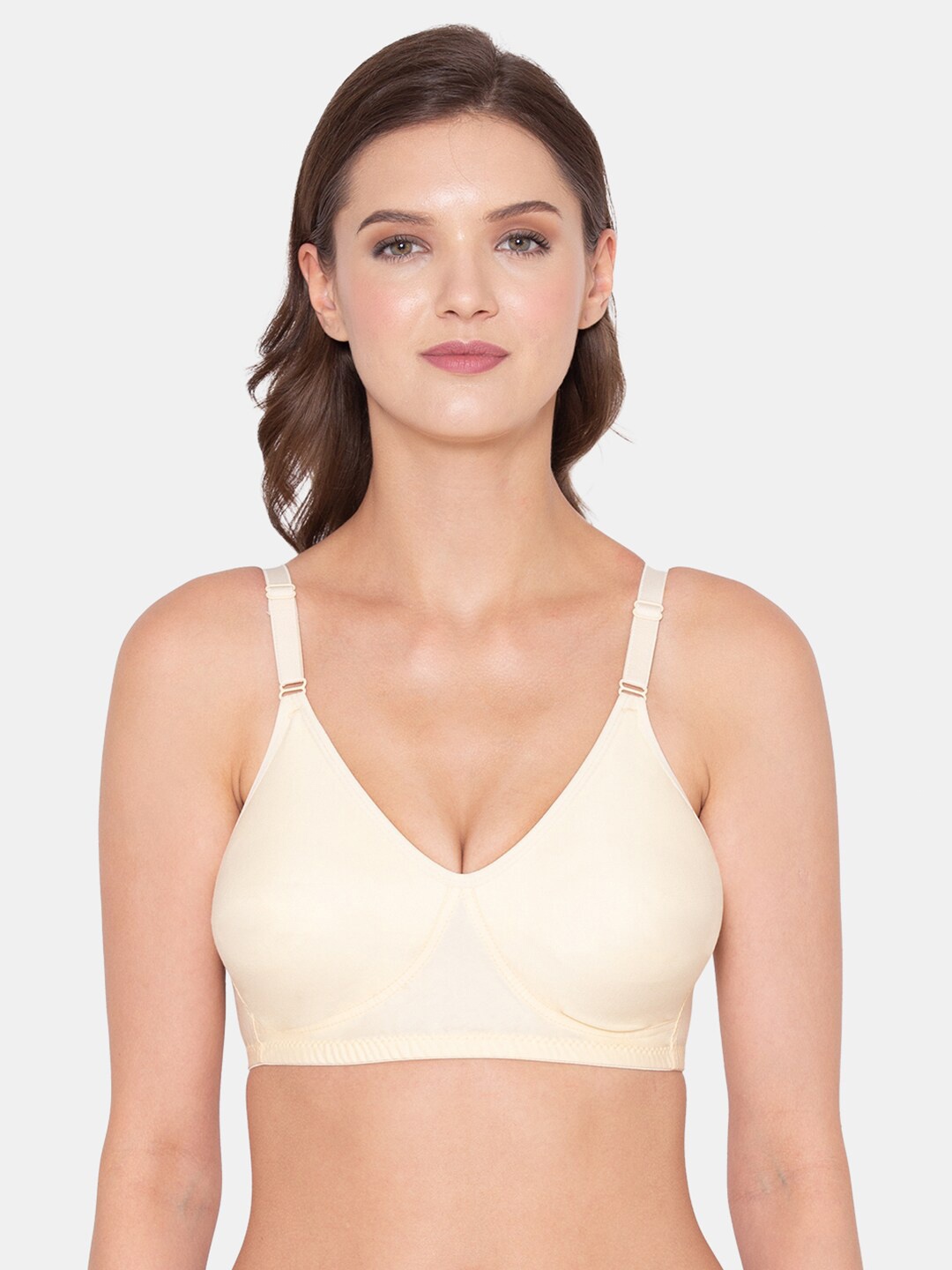 

Souminie Non-Padded Full Coverage All Day Comfort Cotton Everyday Bra, Cream