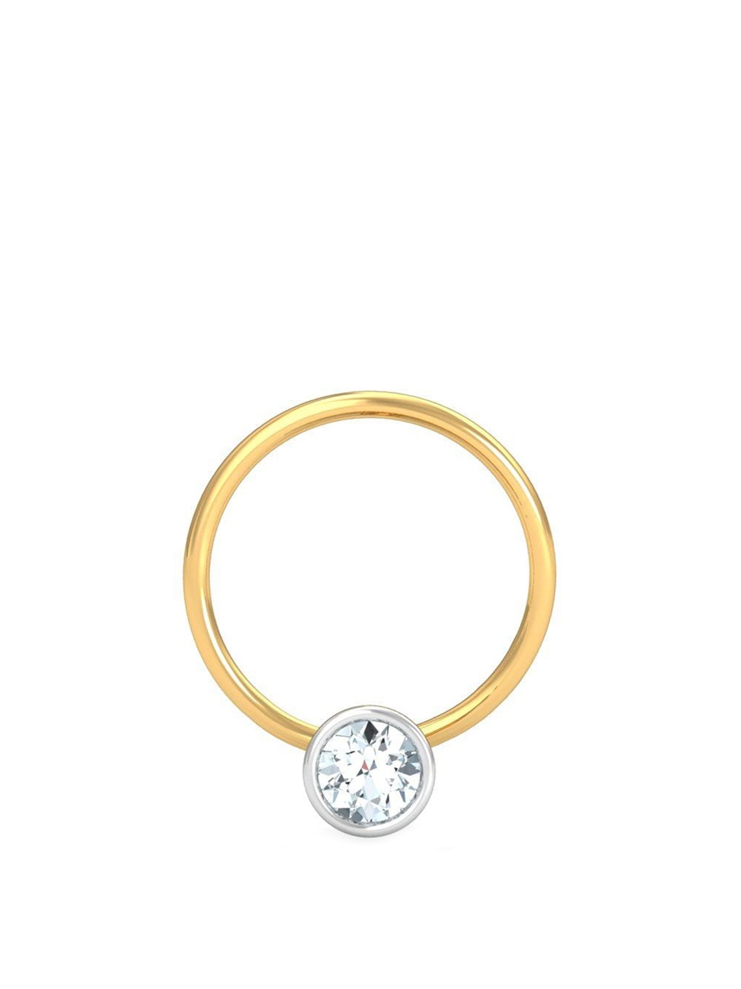 

KUBERBOX 18KT Gold Diamond-Studded Nose Pin-0.26gm
