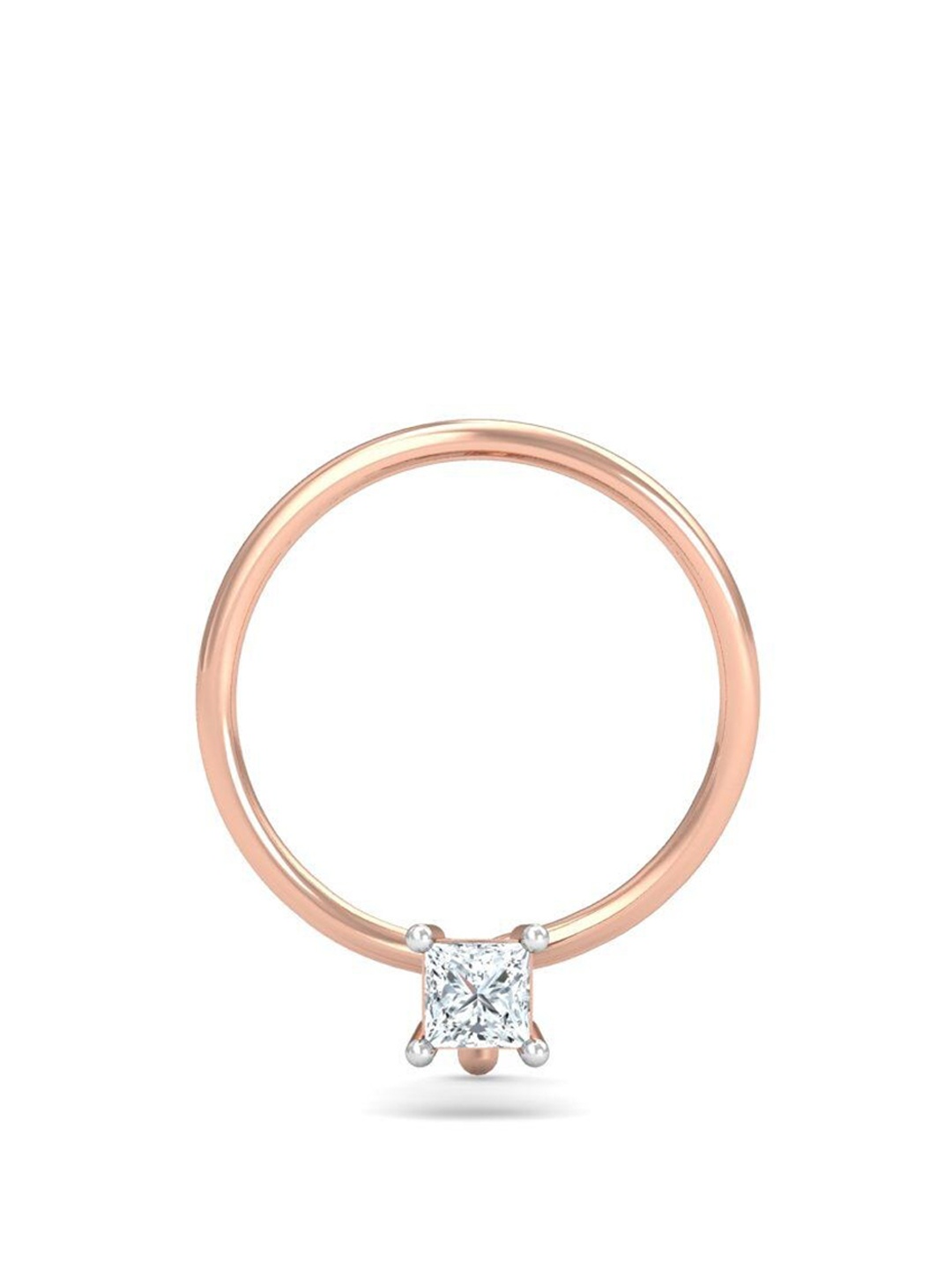 

KUBERBOX Tiny Square 18KT Rose Gold Diamond Nose Pin-0.23gm