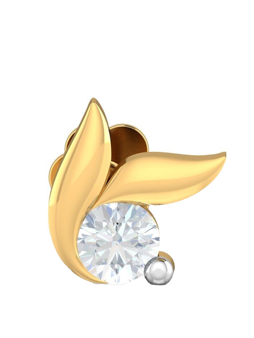 

KUBERBOX 18KT Gold Diamond-Studded Nose Pin-0.56gm