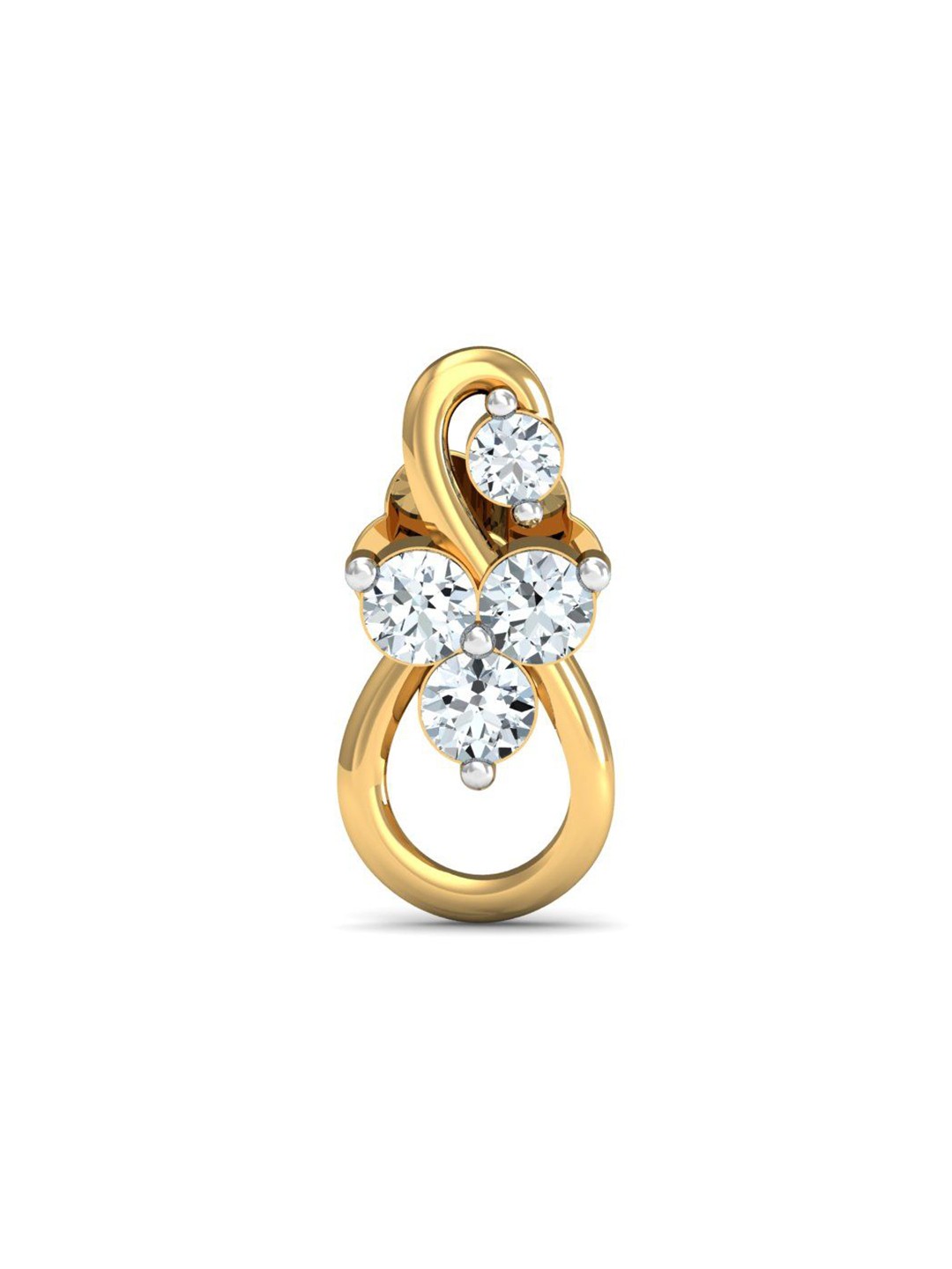 

KUBERBOX 18K Yellow Gold Diamond Cookoo Motif Nose Stud