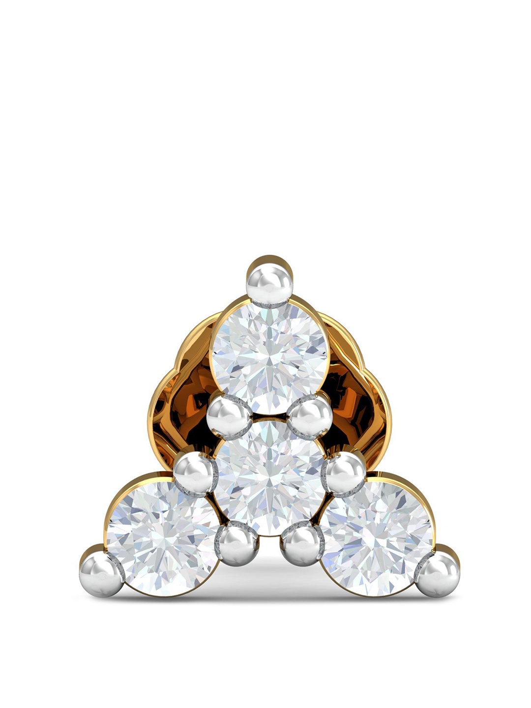 

KUBERBOX 18KT Gold Diamond-Studded Nose Pin-0.47gm