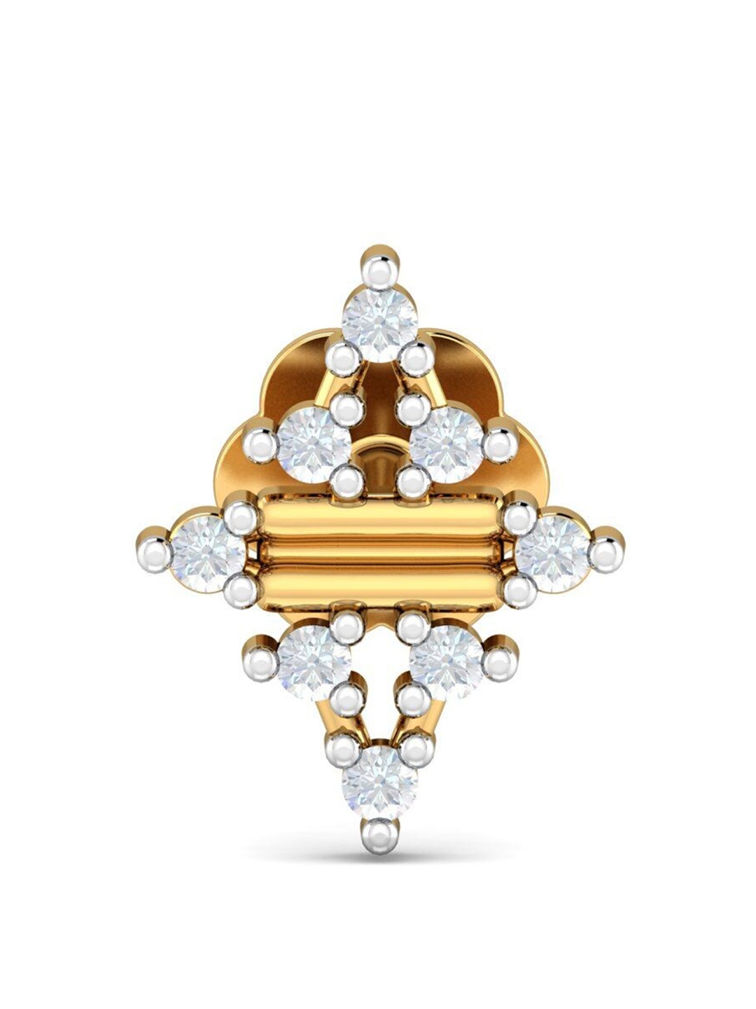 

KUBERBOX Desire 18KT Gold Diamond-Studded Nose Pin-0.45gm