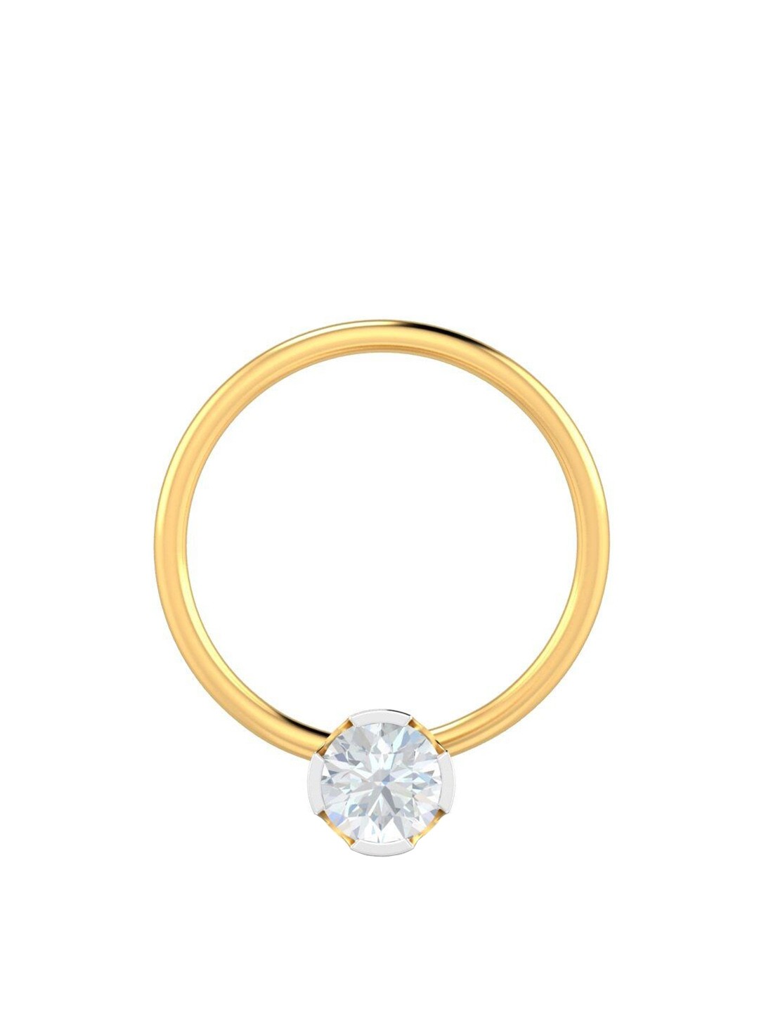 

KUBERBOX 18KT Gold Diamond-Studded Nose Pin-0.45gm