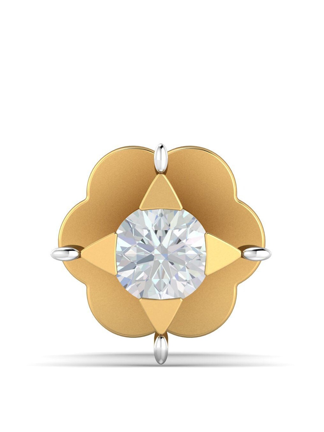 

KUBERBOX 18KT Gold Diamond-Studded Nose Pin-0.4gm