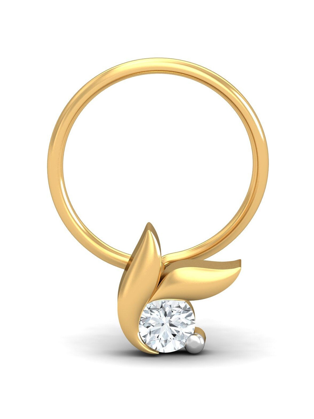 

KUBERBOX 18KT Gold Diamond-Studded Nose Pin-0.65gm