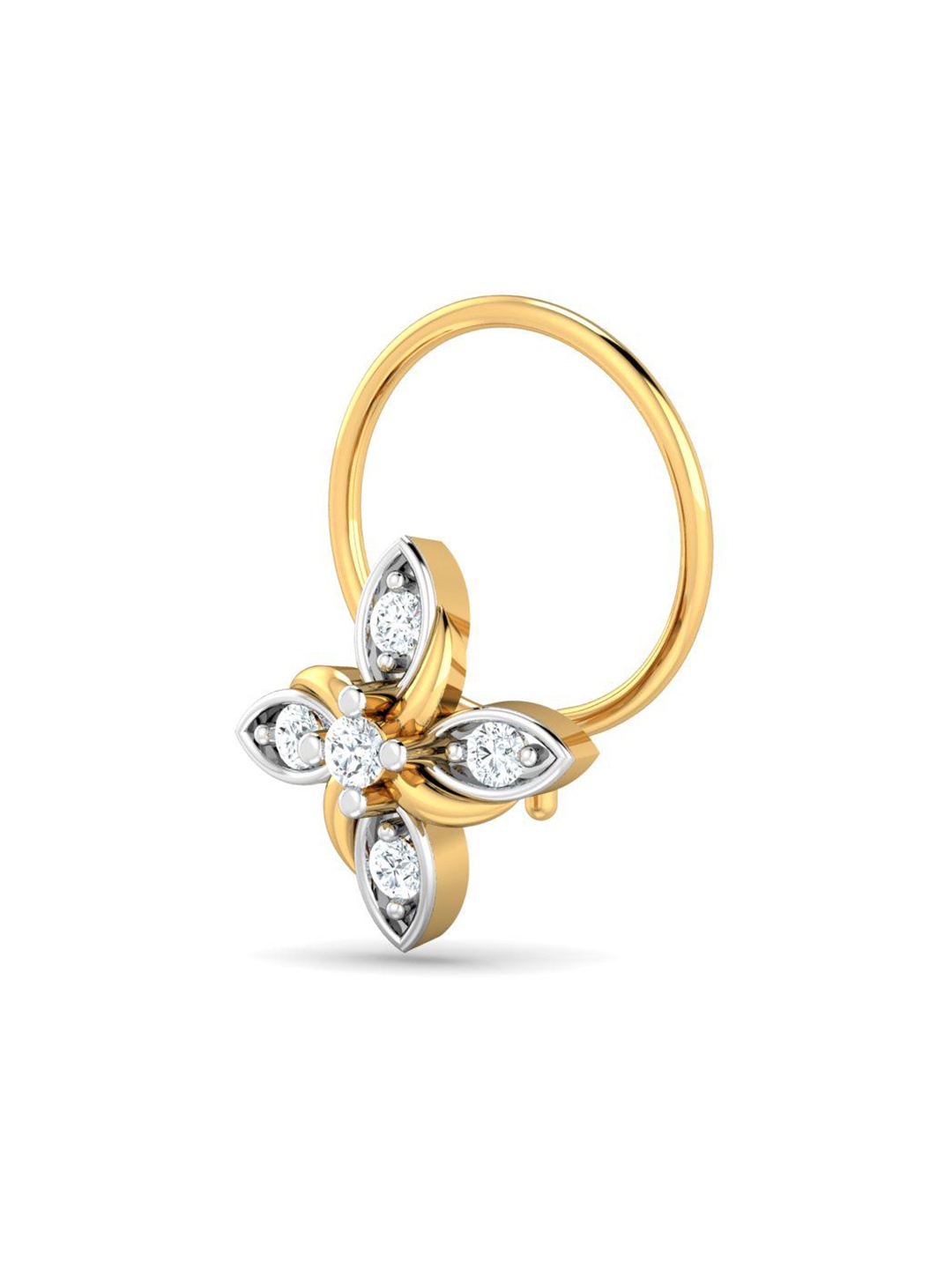 

KUBERBOX 18K Yellow Gold Diamond Dakarai Nose Pin