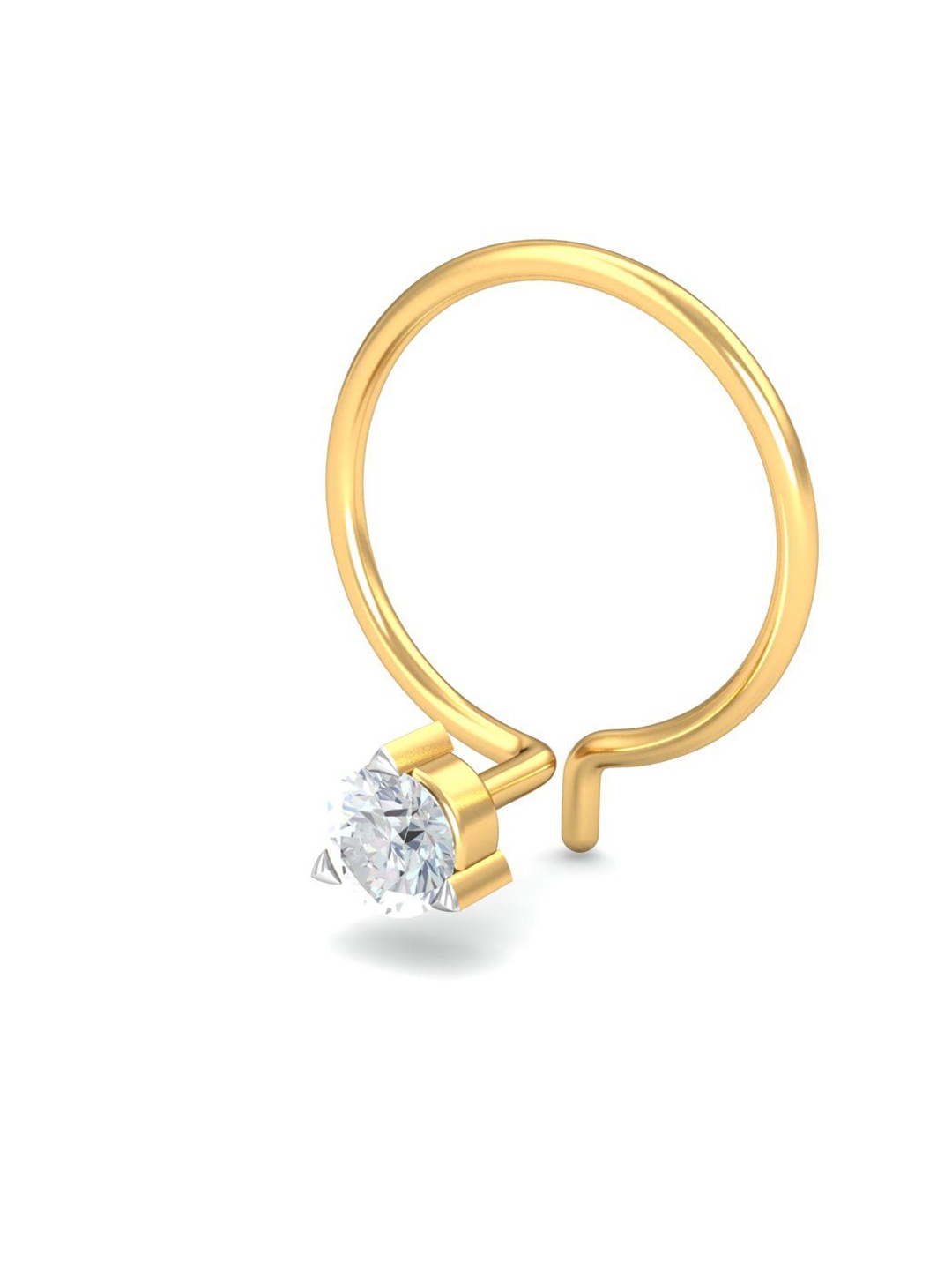 

KUBERBOX 18K Yellow Gold 0.07 Carat 3 Prongs Nose Pin
