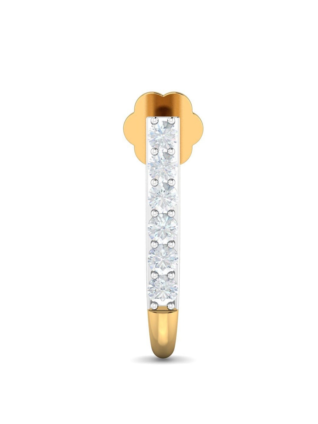 

KUBERBOX Sassy J Ring 18KT Gold Diamond Nose Pin-0.39gm